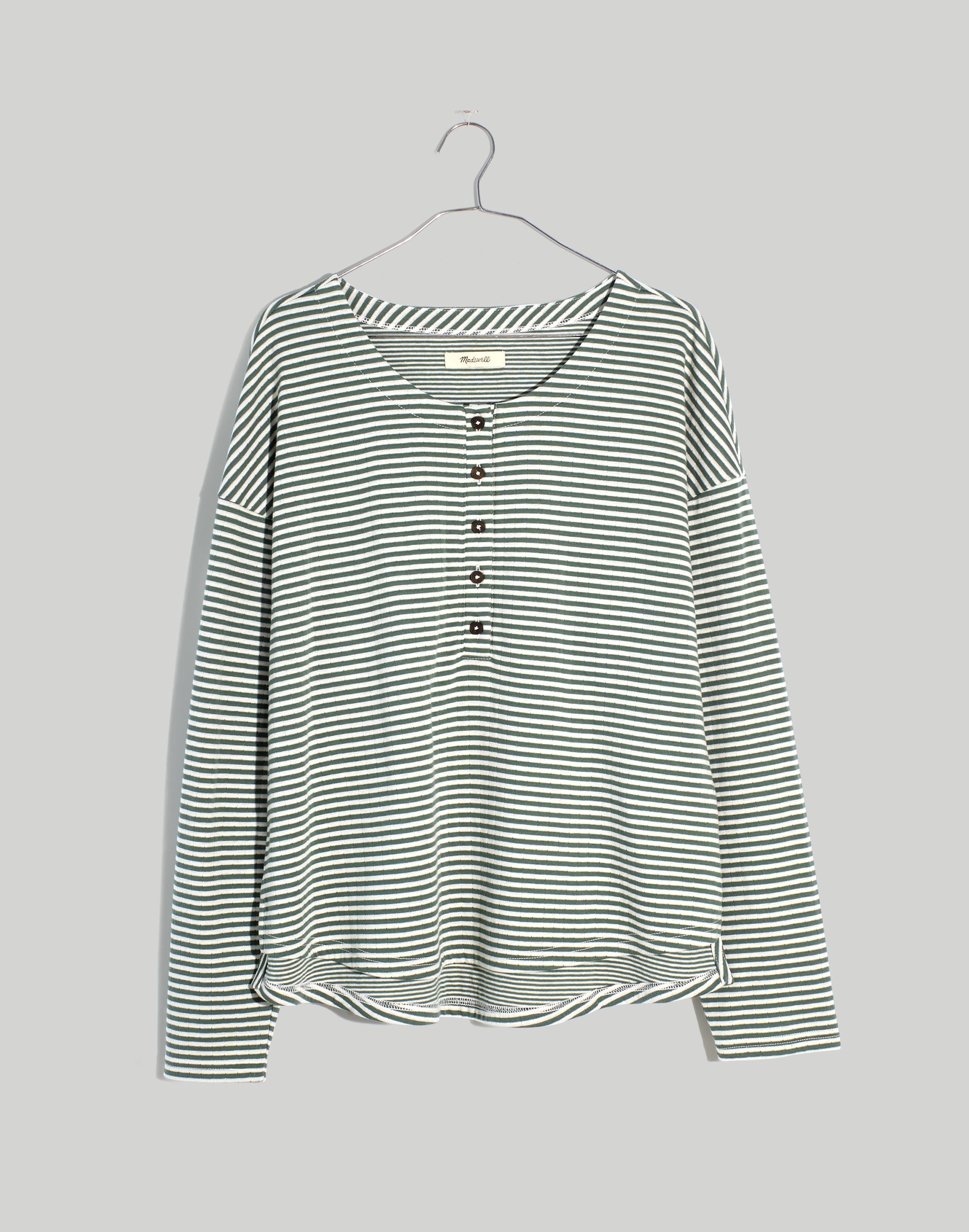 Plus Double-Faced Henley Tee in Stripe | Madewell