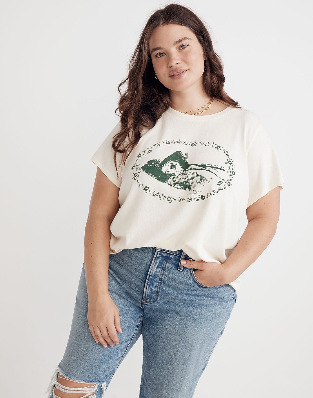 Plus Let Us Be the Sky Graphic Shrunken Shirttail Tee