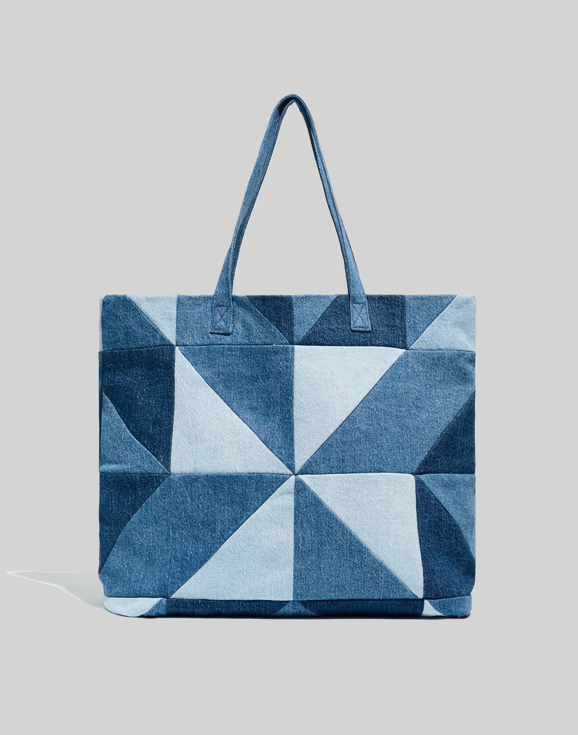 PATCHWORK TOTE BAG Denim Purse Patterned Lining Purchase 