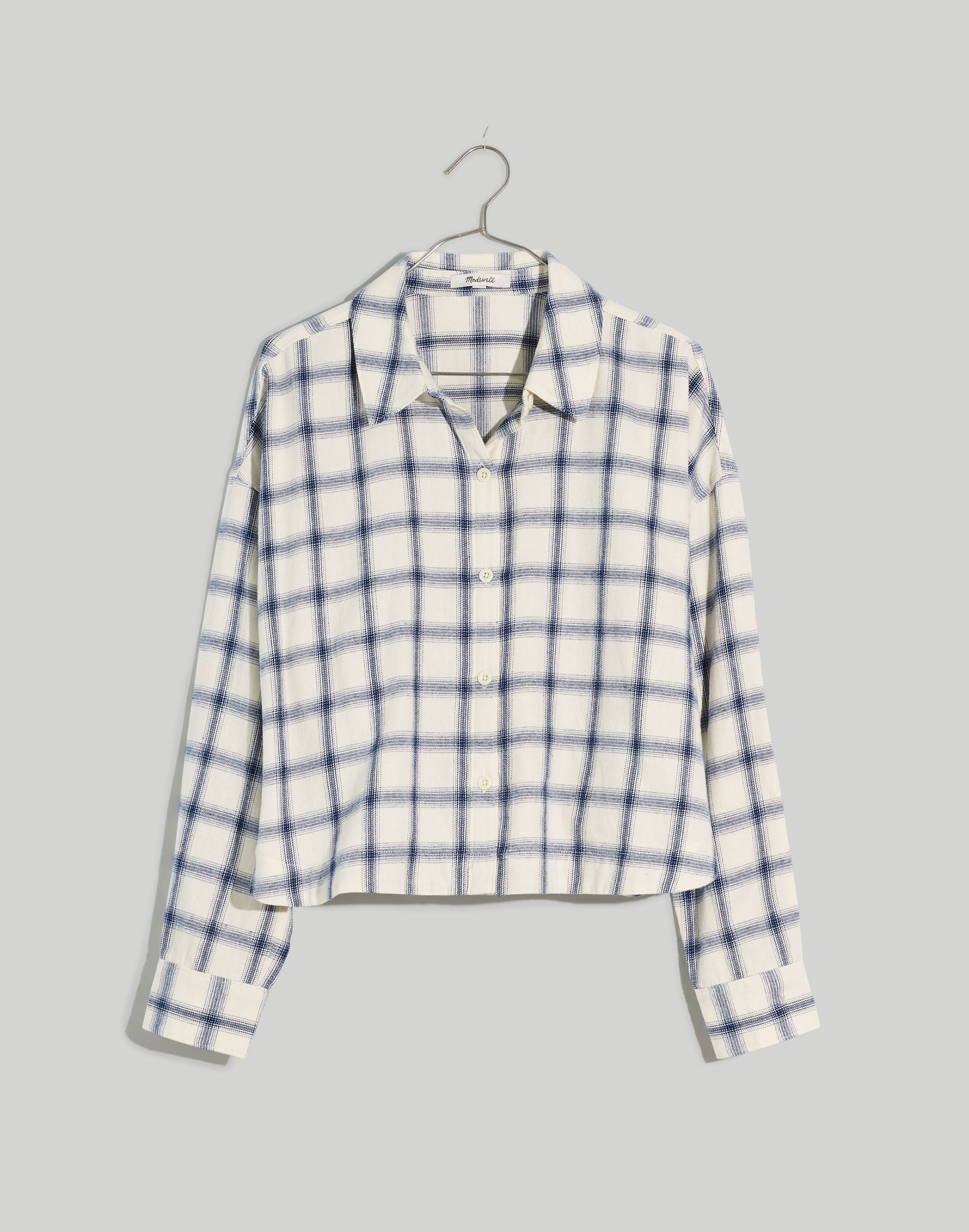 Plus Flannel Hartfield Crop Shirt Windowpane | Madewell