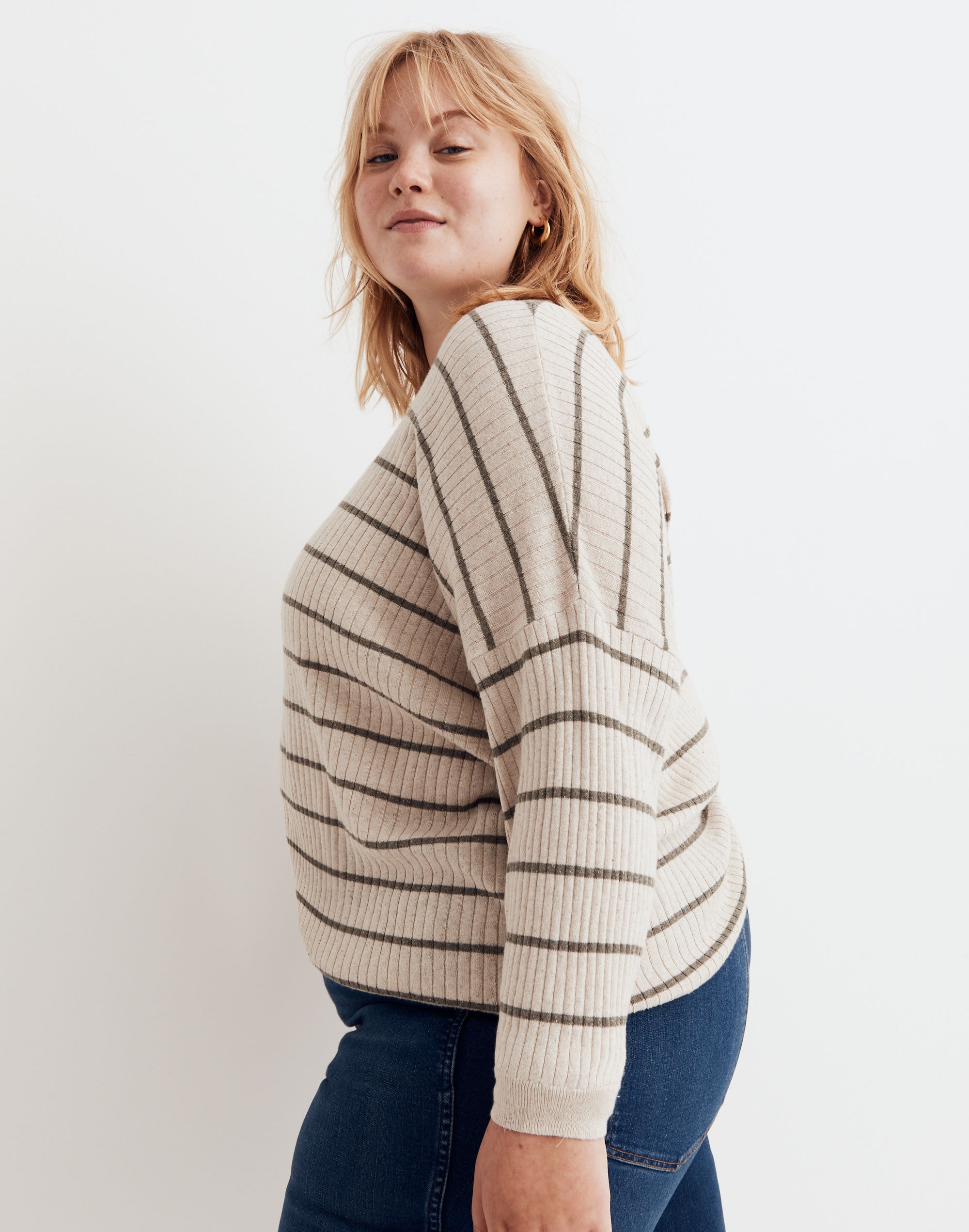 Plus Lawson Crop Pullover Sweater in Stripe | Madewell