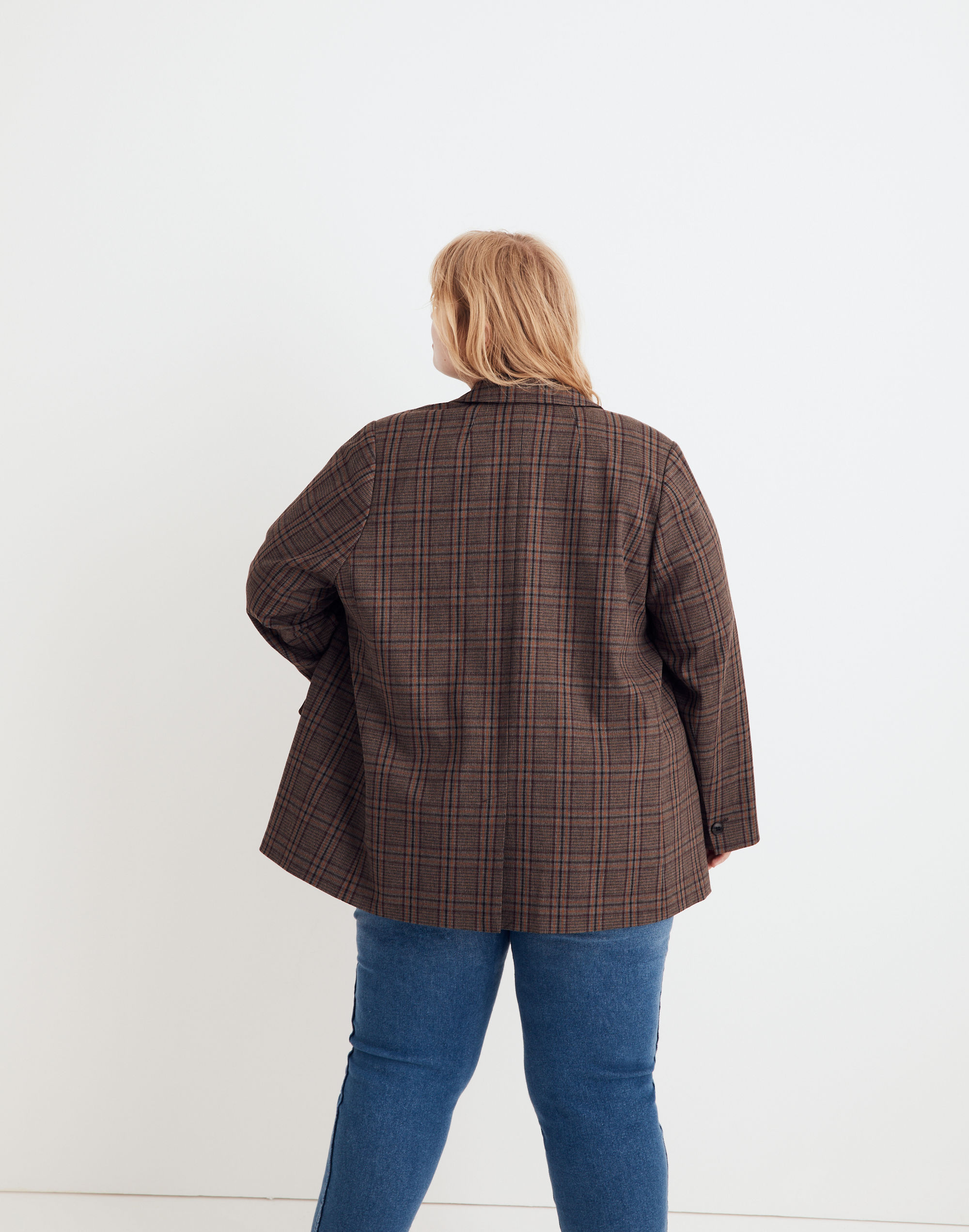 Plus Caldwell Double-Breasted Blazer Hedden Plaid | Madewell