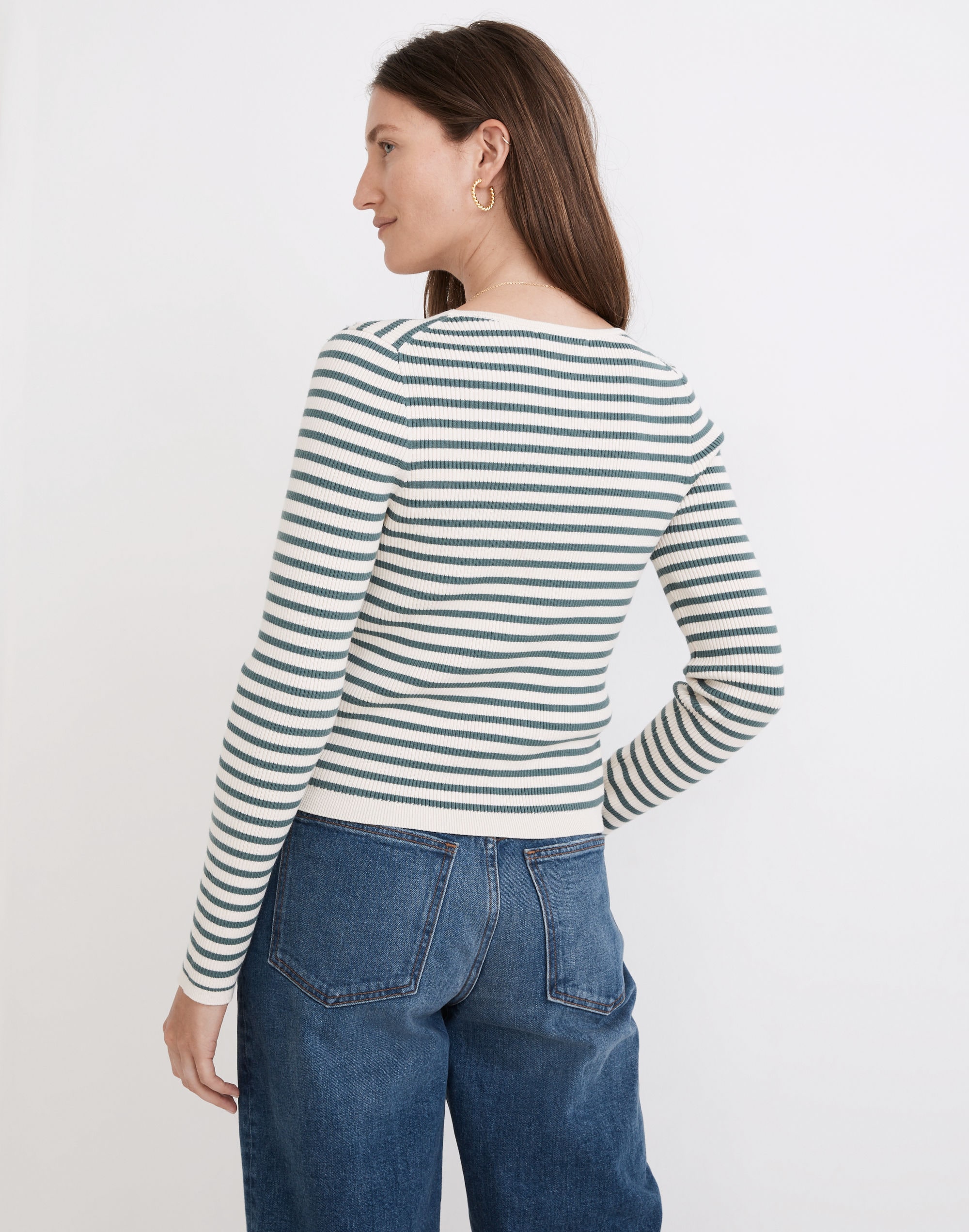 Carmon Crop Cardigan Sweater Stripe | Madewell