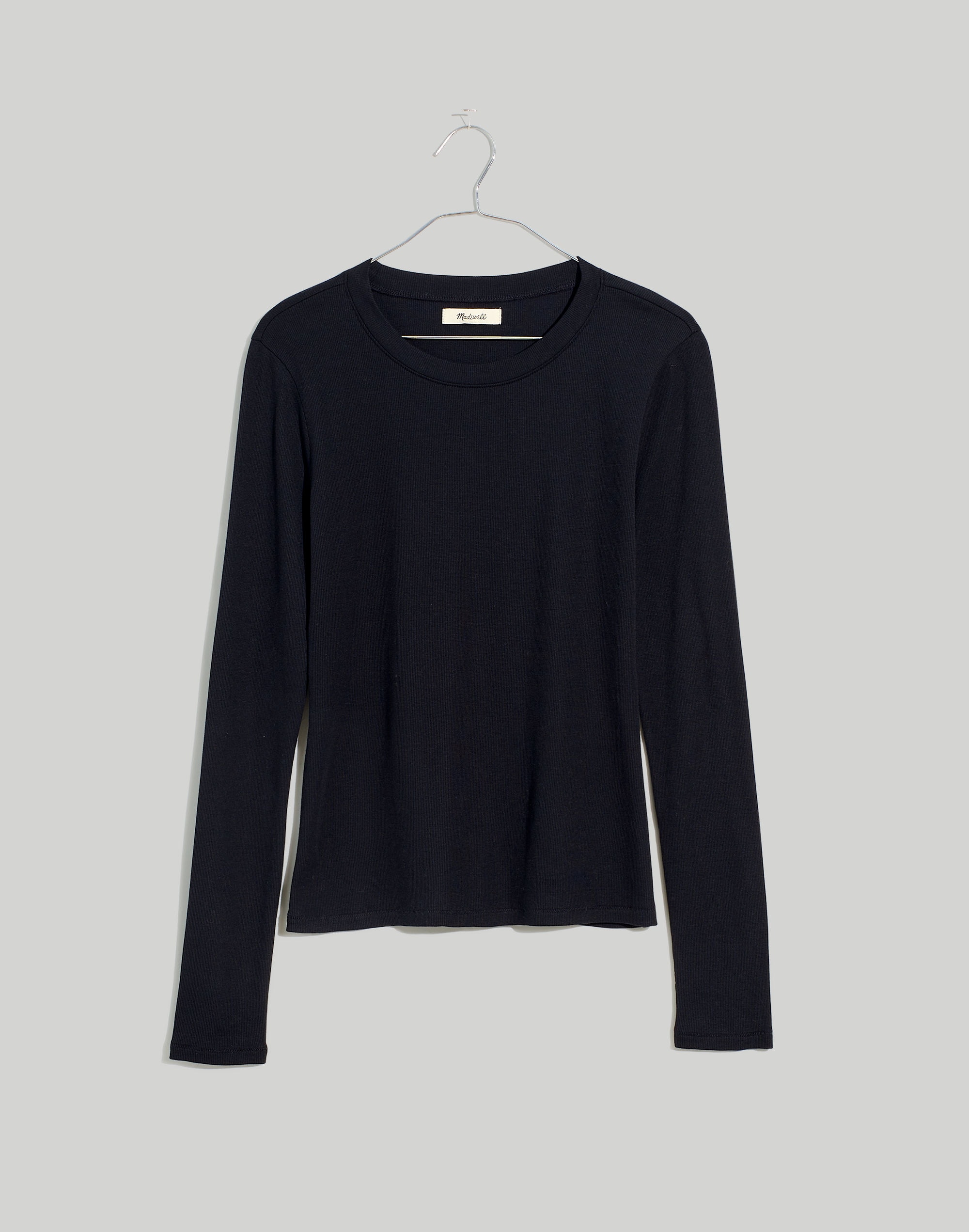 Plus Fine Ribbed Crewneck Long-Sleeve Tee | Madewell