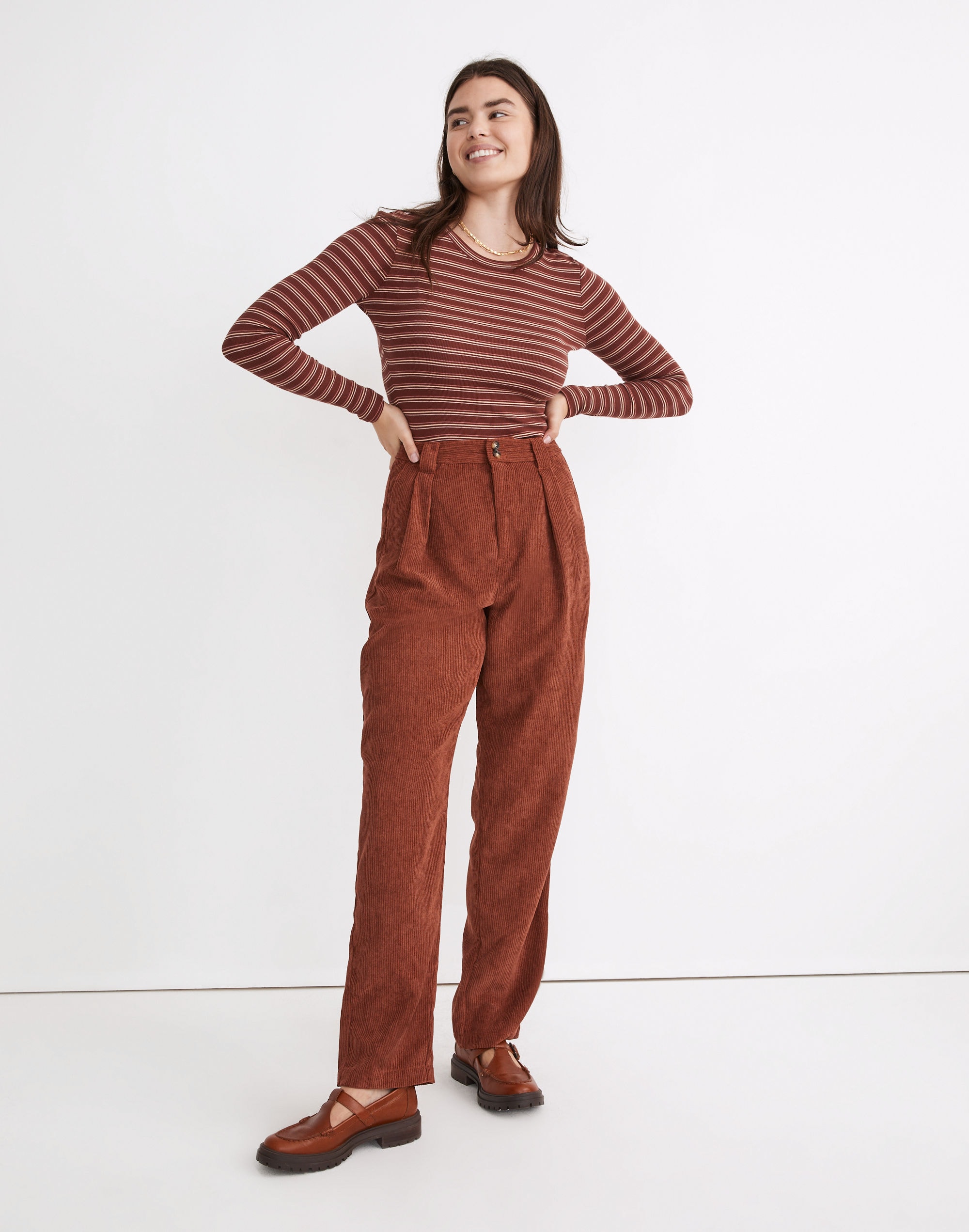 Curvy Corduroy High-Rise Tapered Pants