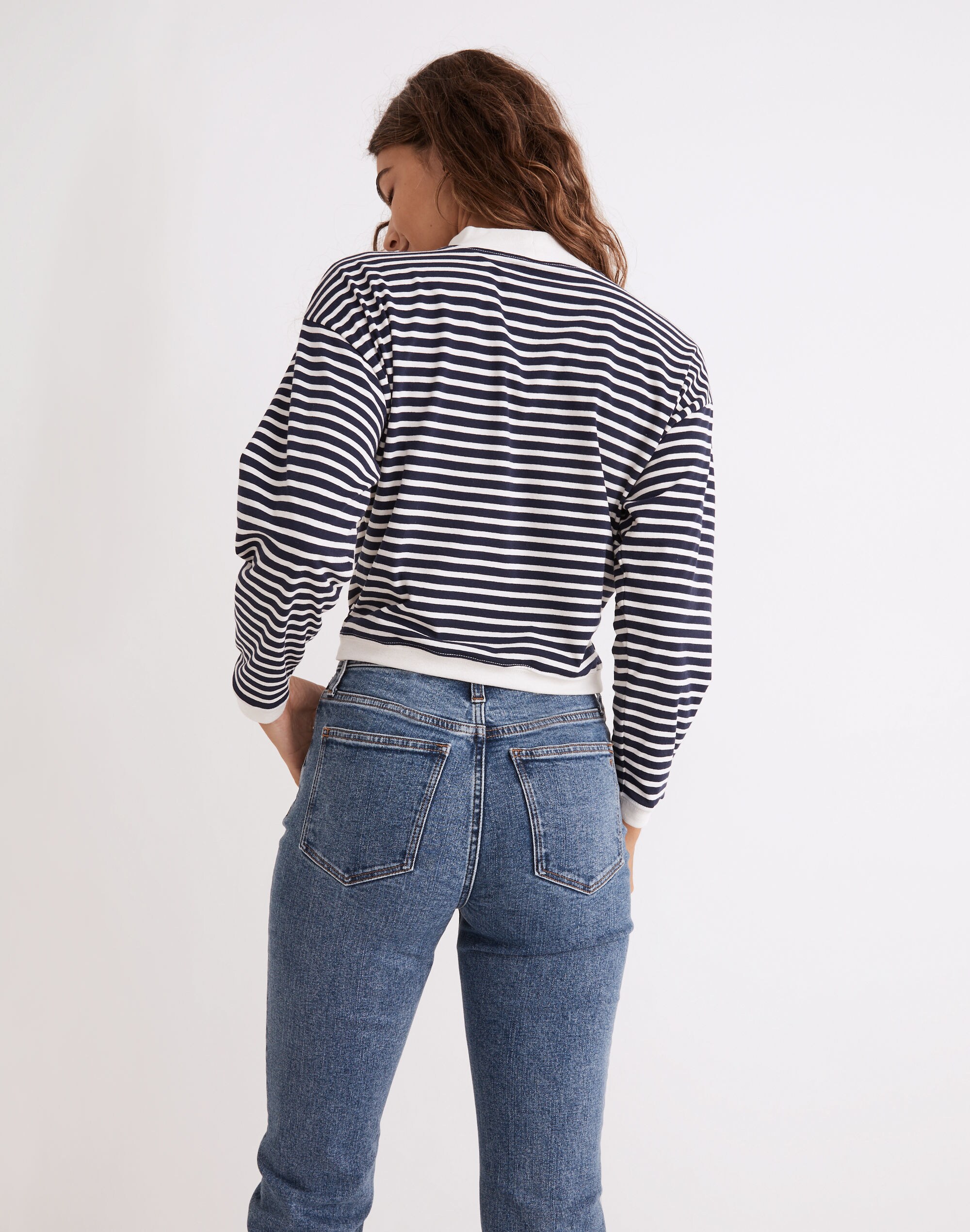 Rivet & Thread Mockneck Crop Tee Stripe | Madewell