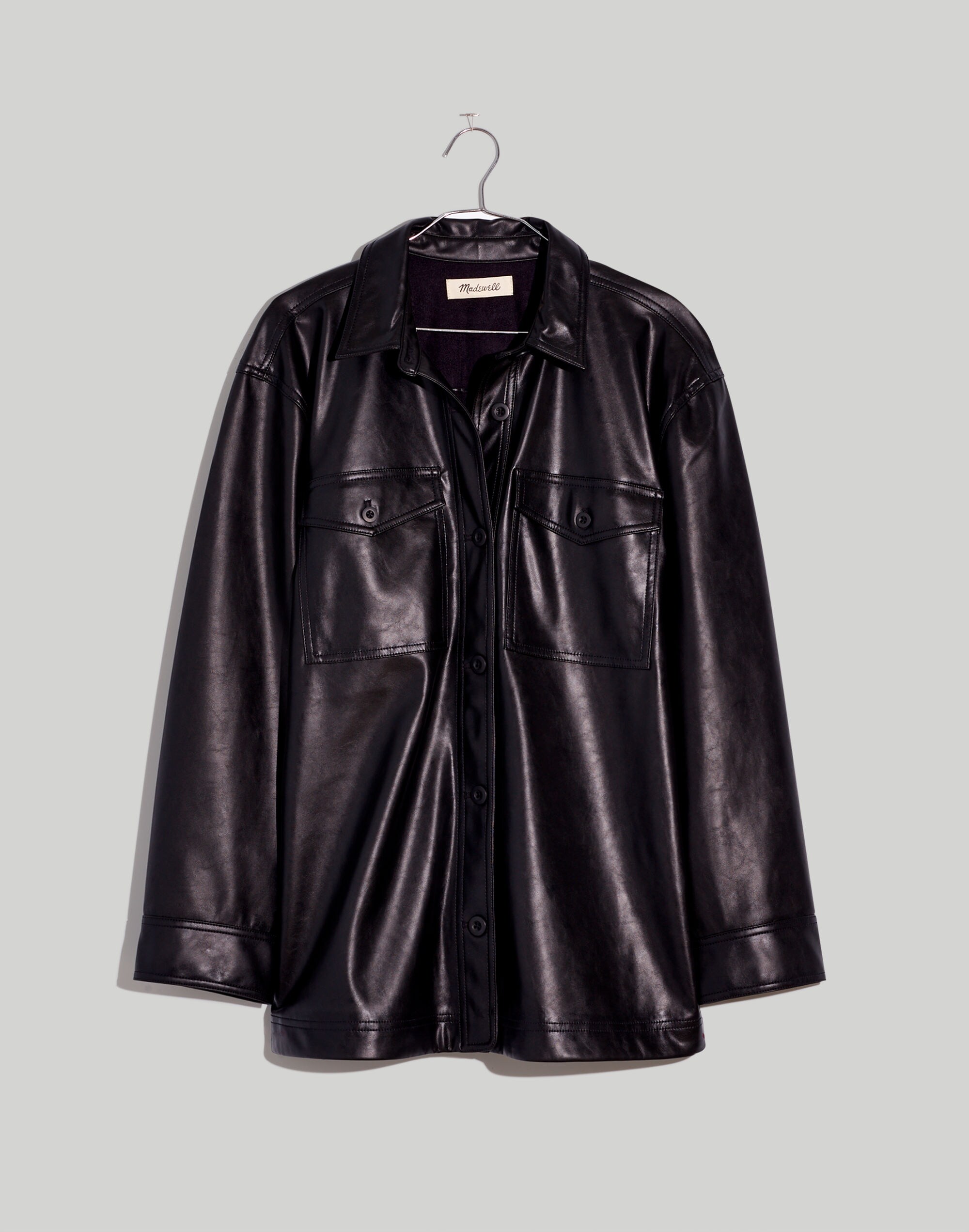 Plus Faux Leather Oversized Shirt-Jacket | Madewell