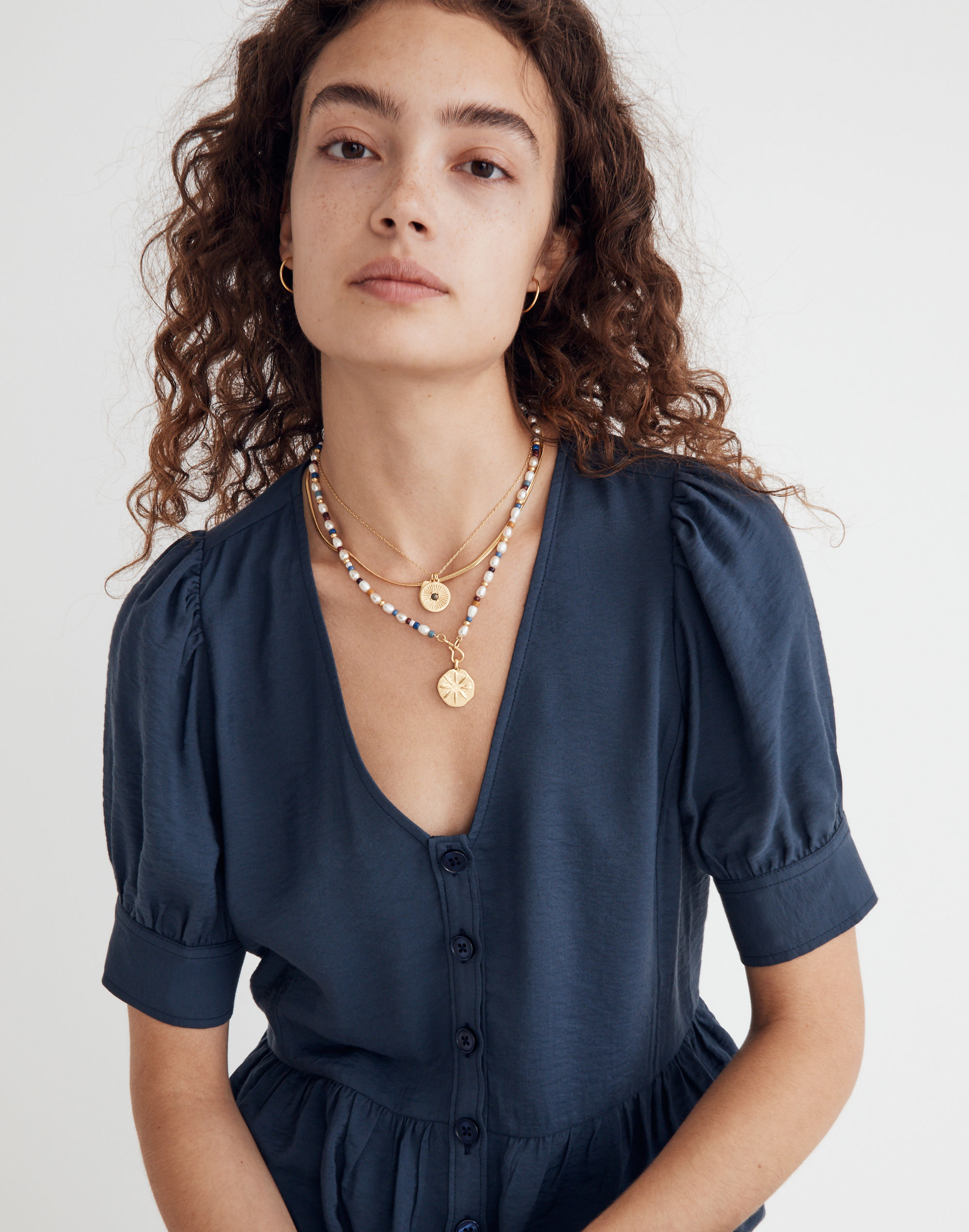 Three-Piece Etched Beaded Necklace Set | Madewell