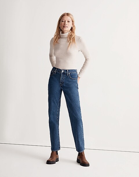 The Perfect Vintage Straight Jean in Bright Indigo Wash: Instacozy