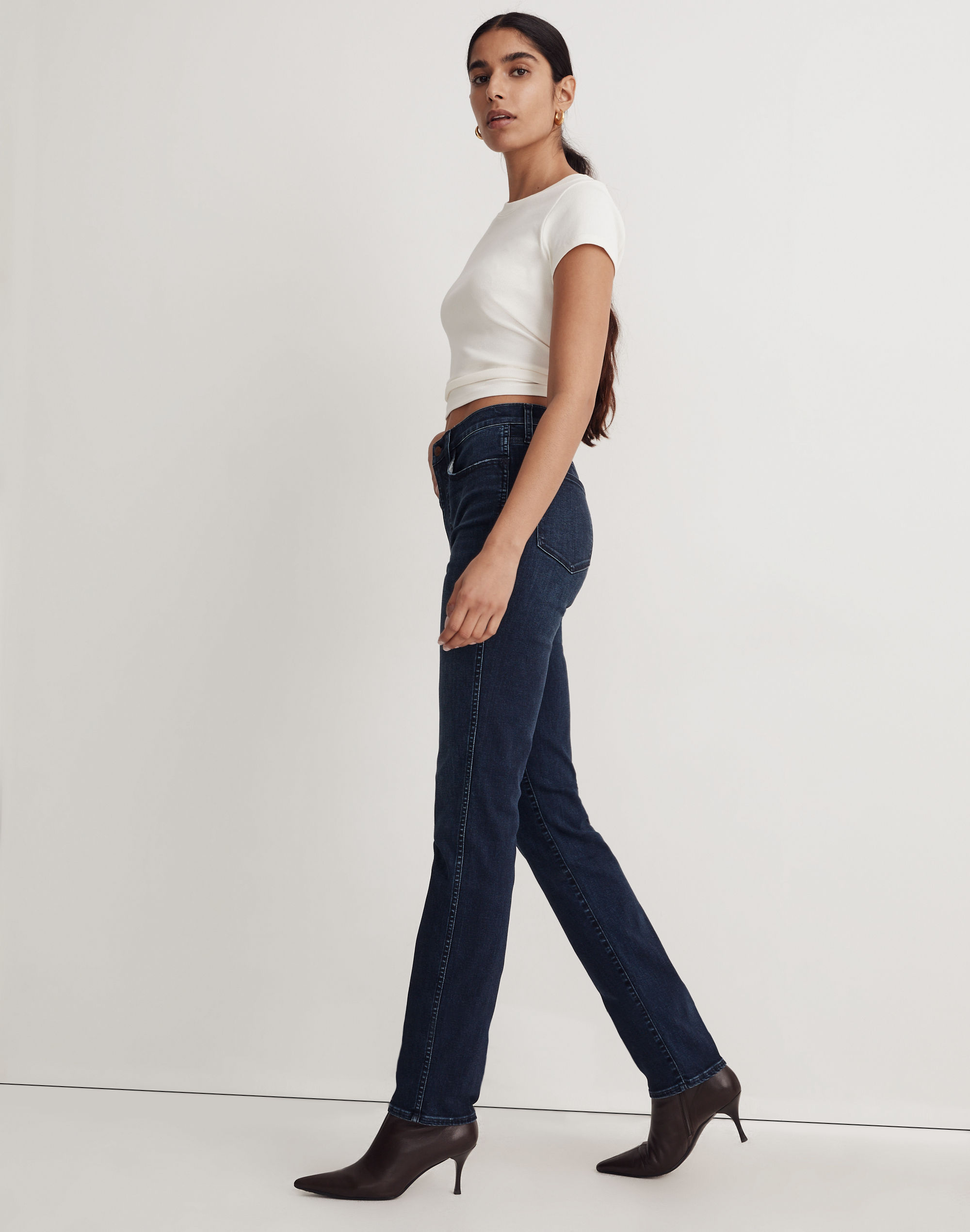 High-Rise Slim Straight Jeans Larchley Wash: TENCEL™ Denim Edition