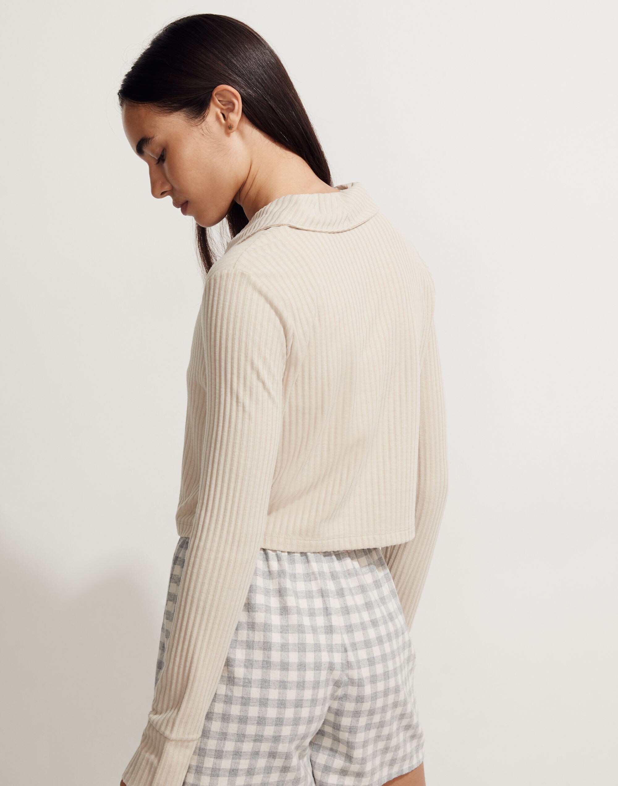 MWL Brushed Rib Cropped Cardigan Sweater | Madewell