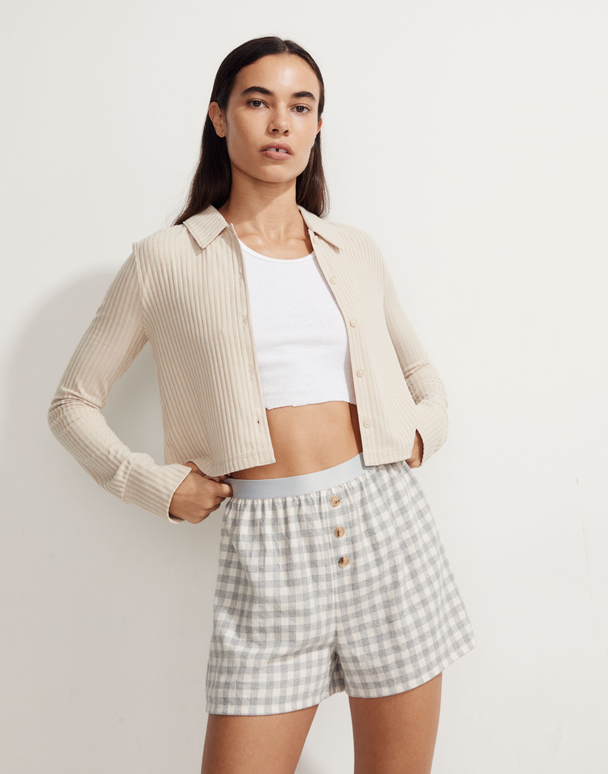 MWL Brushed Rib Cropped Cardigan Sweater | Madewell