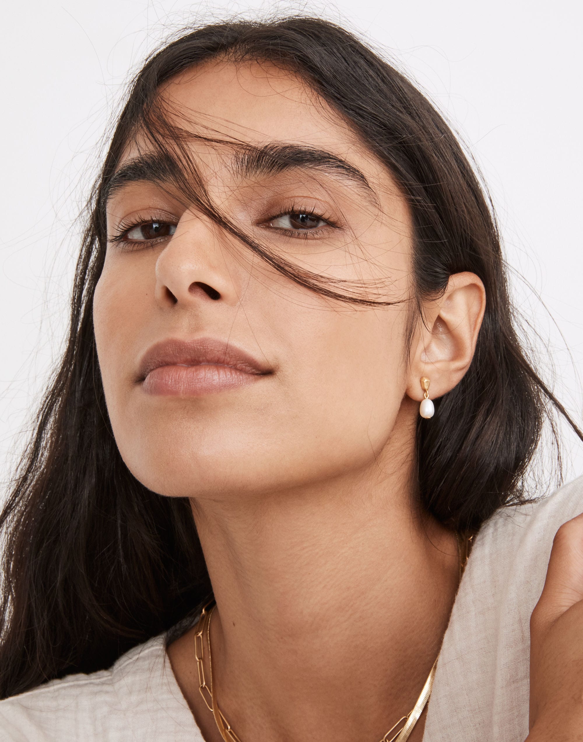 Freshwater Pearl Puffed Drop Earrings | Madewell