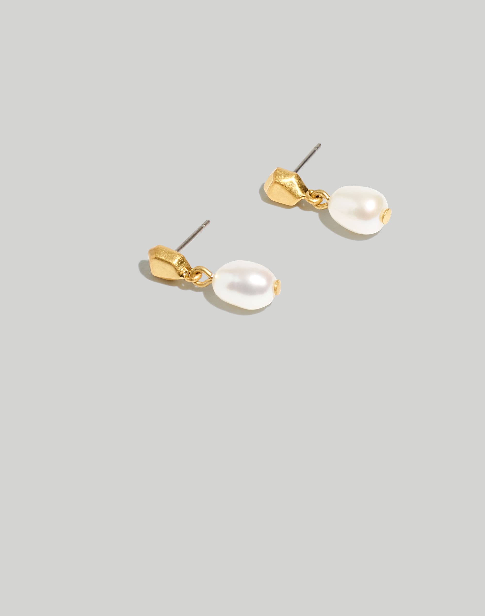 Freshwater Pearl Puffed Drop Earrings