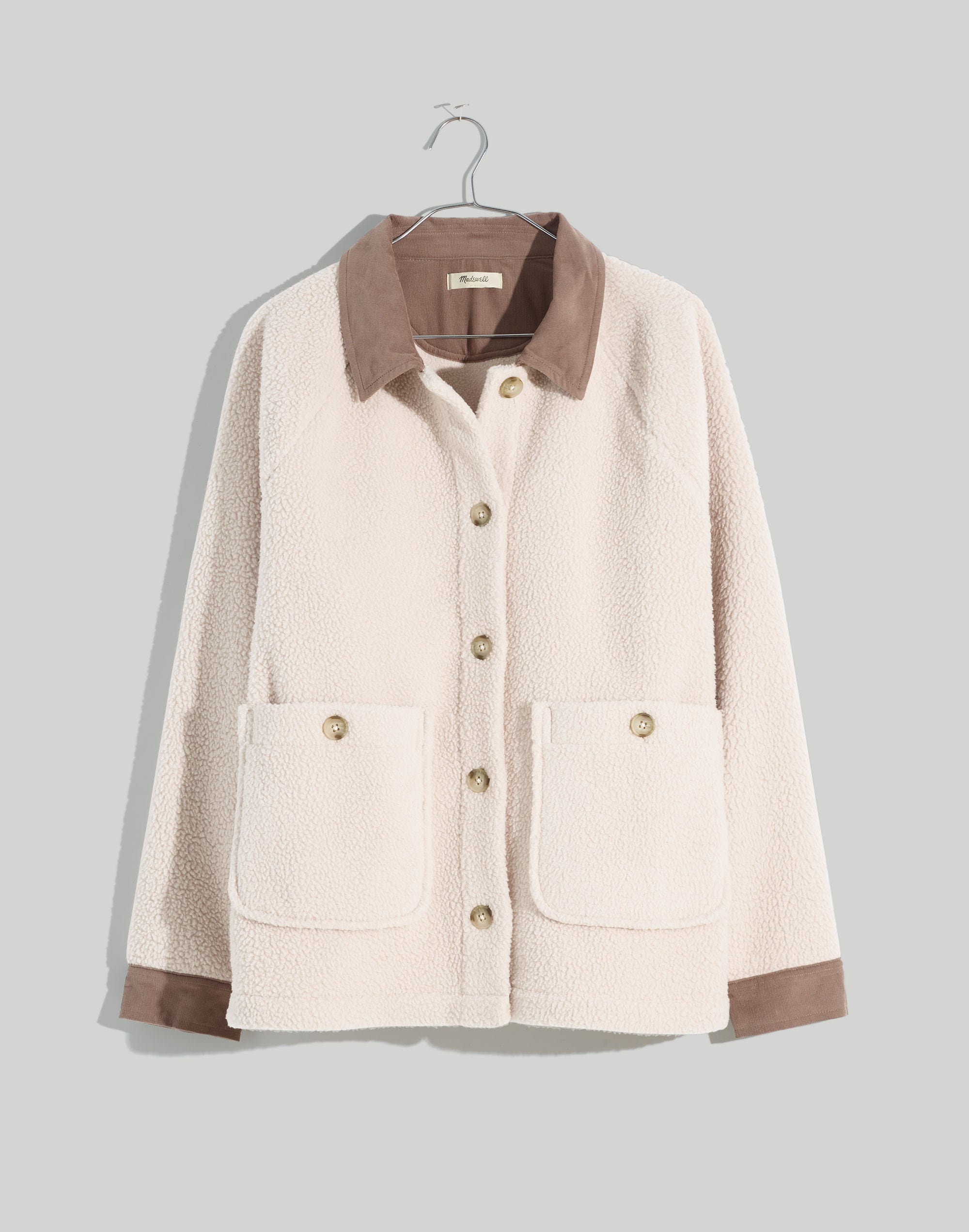 Corduroy-Trimmed (Re)sourced Sherpa Coat | Madewell