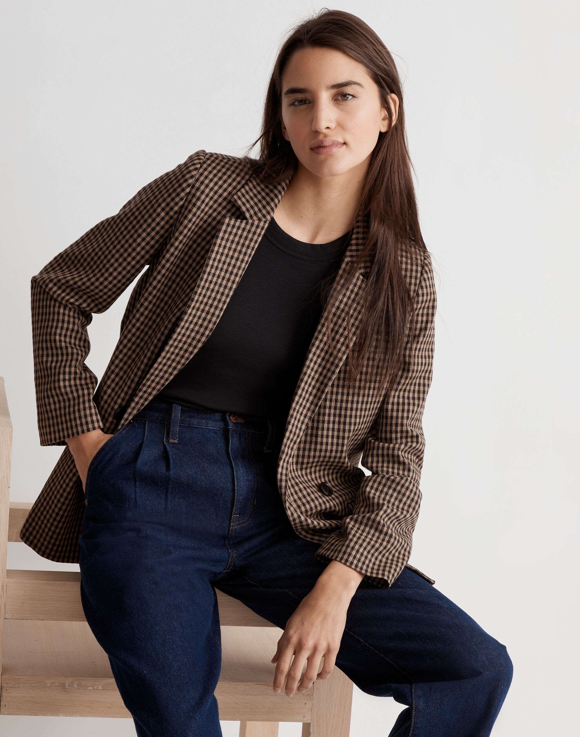 Caldwell Double-Breasted Blazer in Lyden Plaid