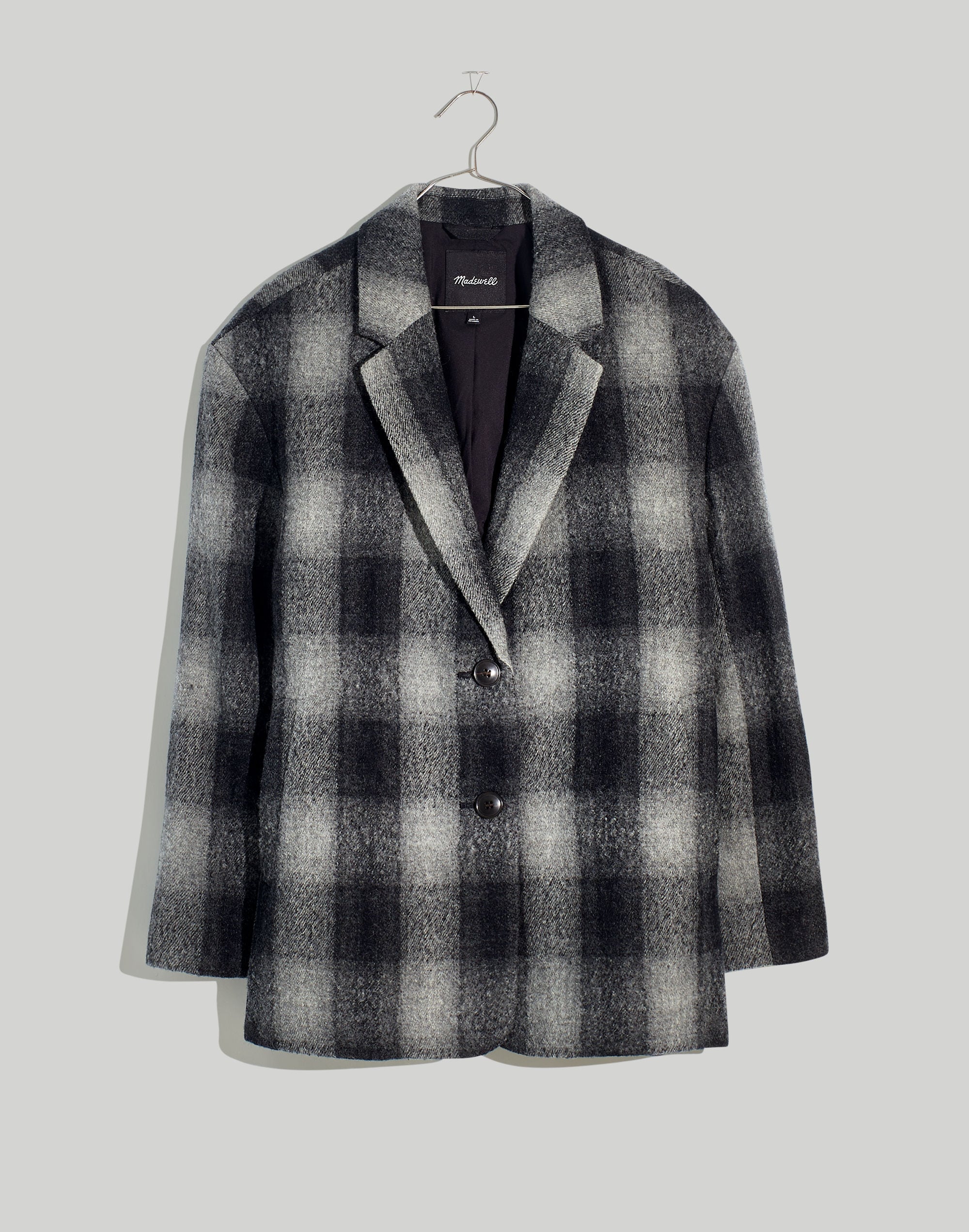 The Oversized Dorset Blazer in Buffalo Check Boiled Wool | Madewell