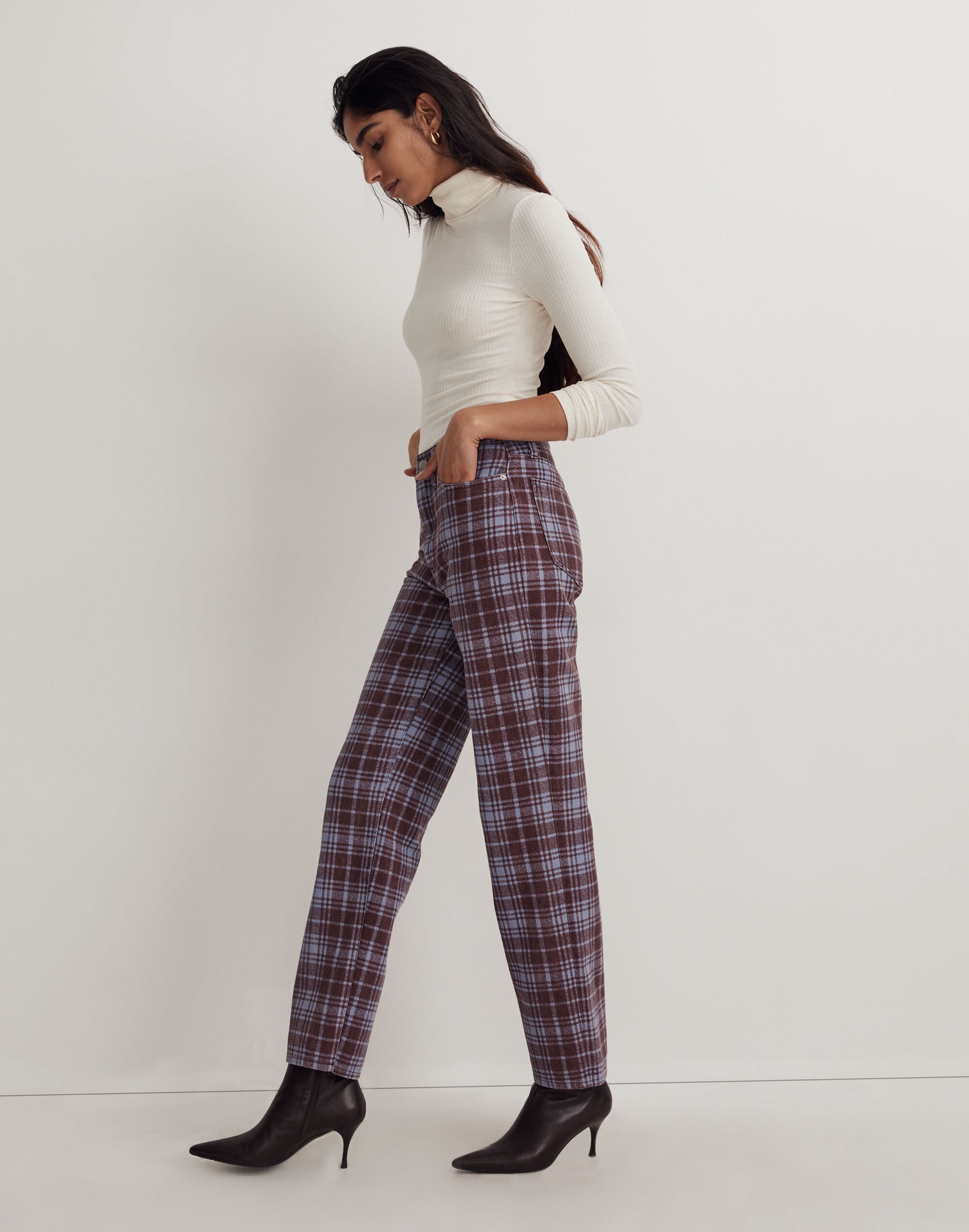 The Perfect Vintage Straight Jean Cabernet Plaid | Madewell