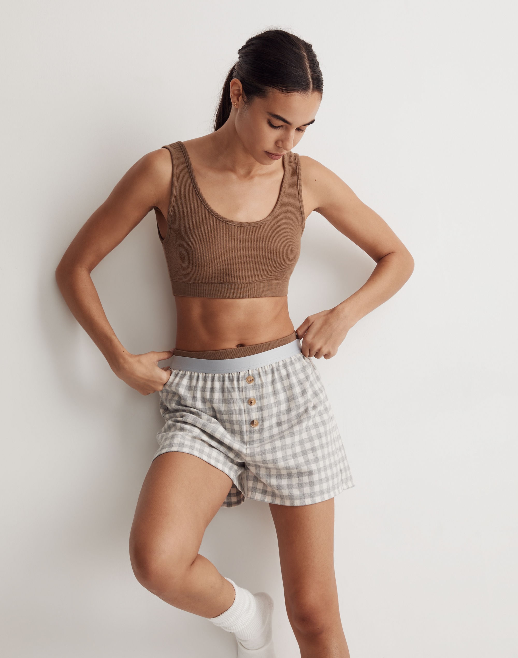 Flannel Pull-On Boxer Shorts