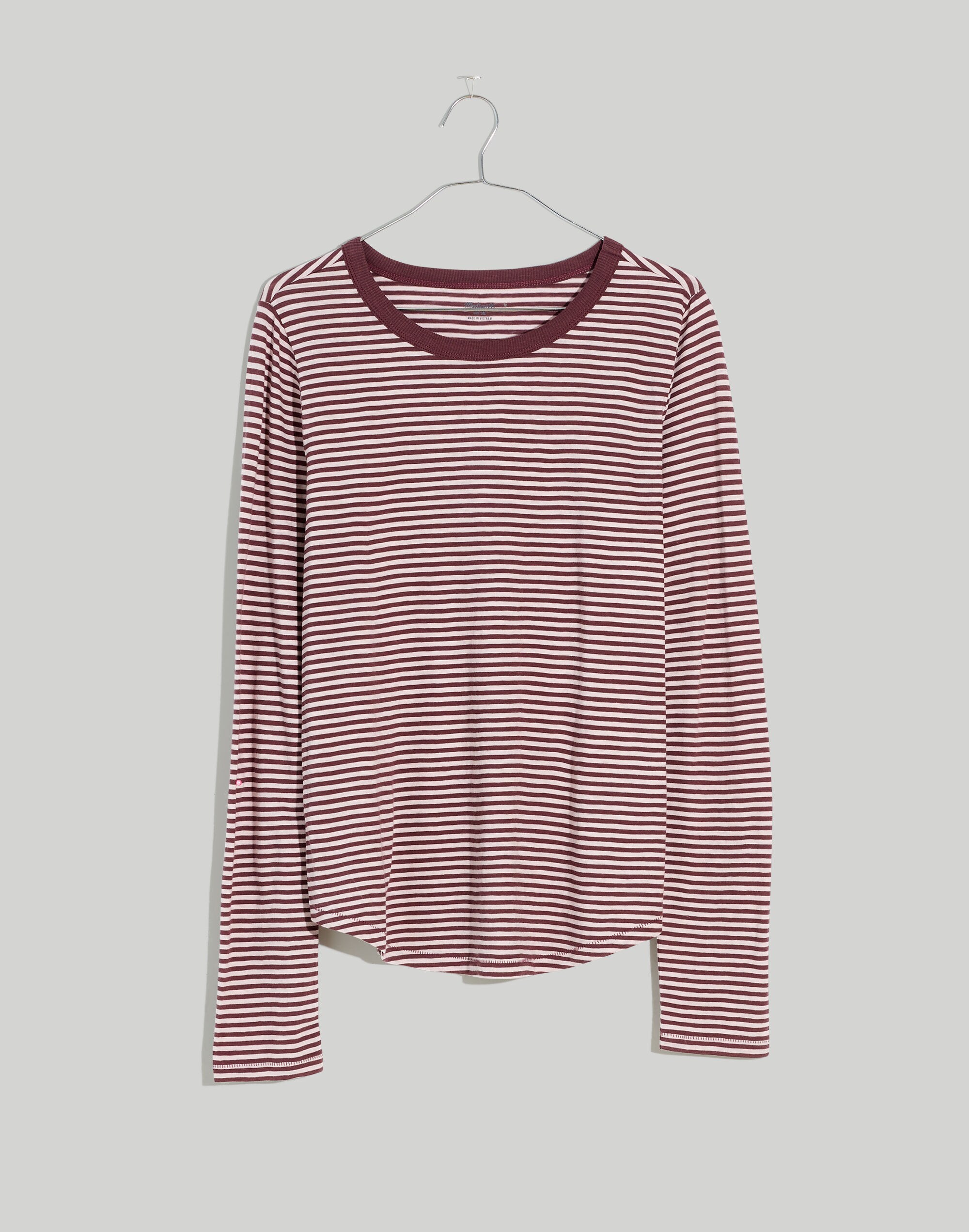 Plus Whisper Cotton  Crewneck Long-Sleeve Yoshi Stripe | Madewell