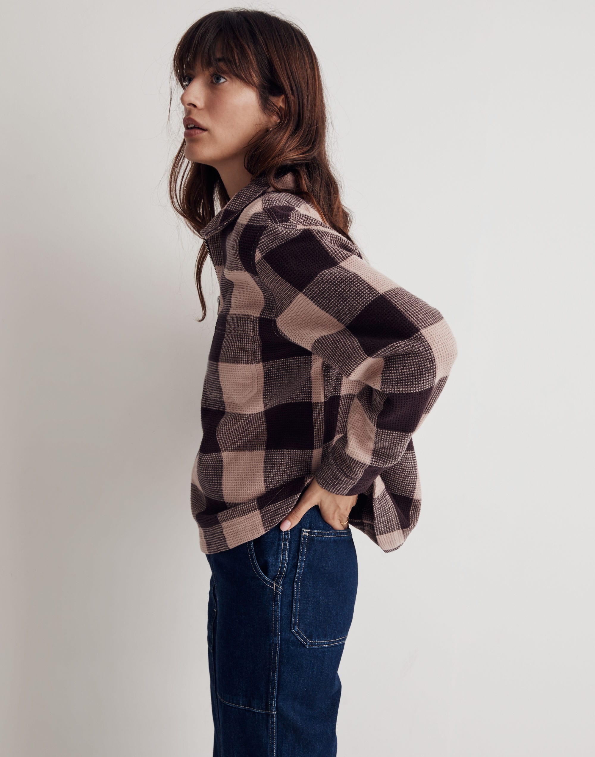 Waffle Half-Zip Popover Shirt | Madewell