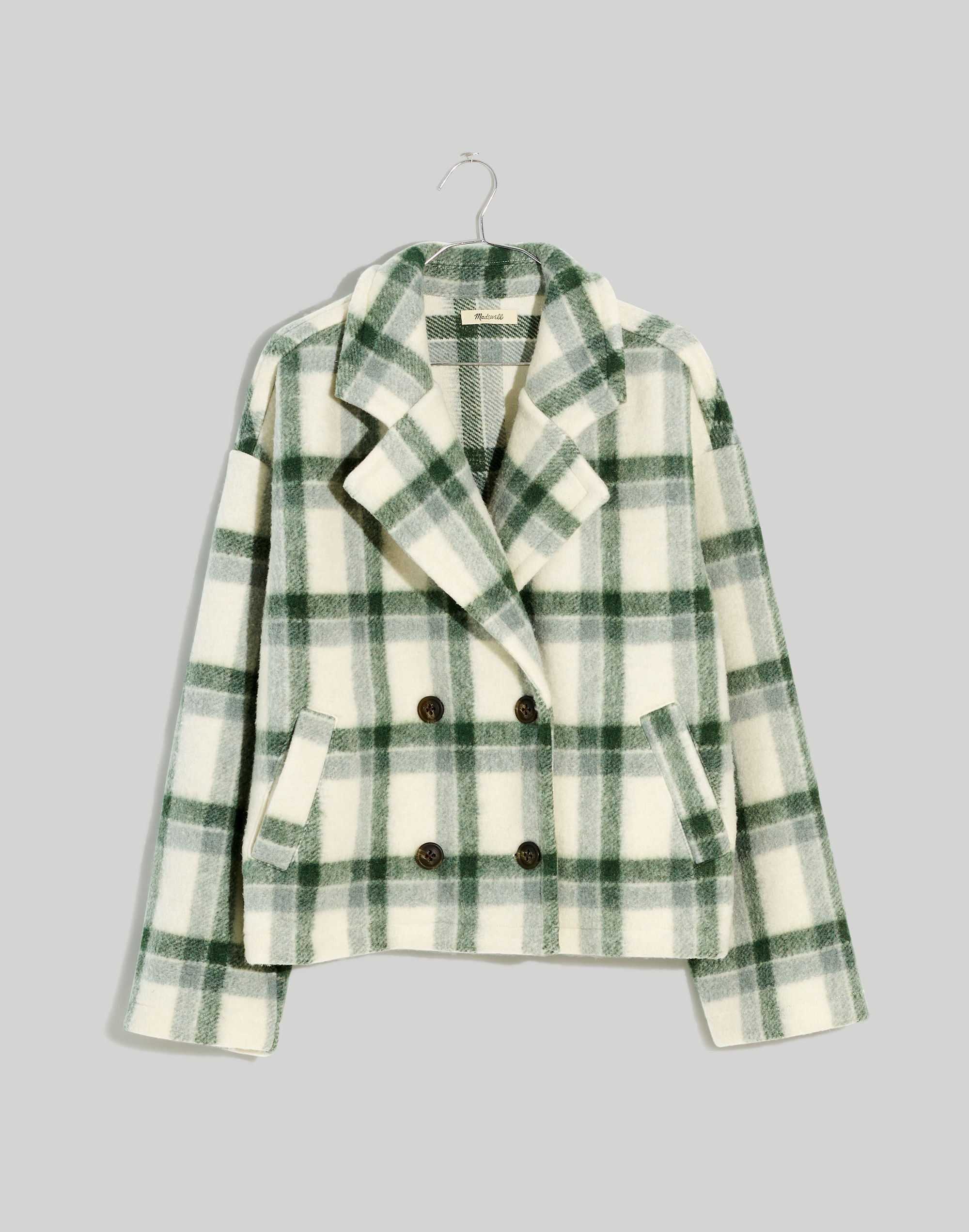 Jacquard Double-Breasted Crop Blazer Plaid | Madewell