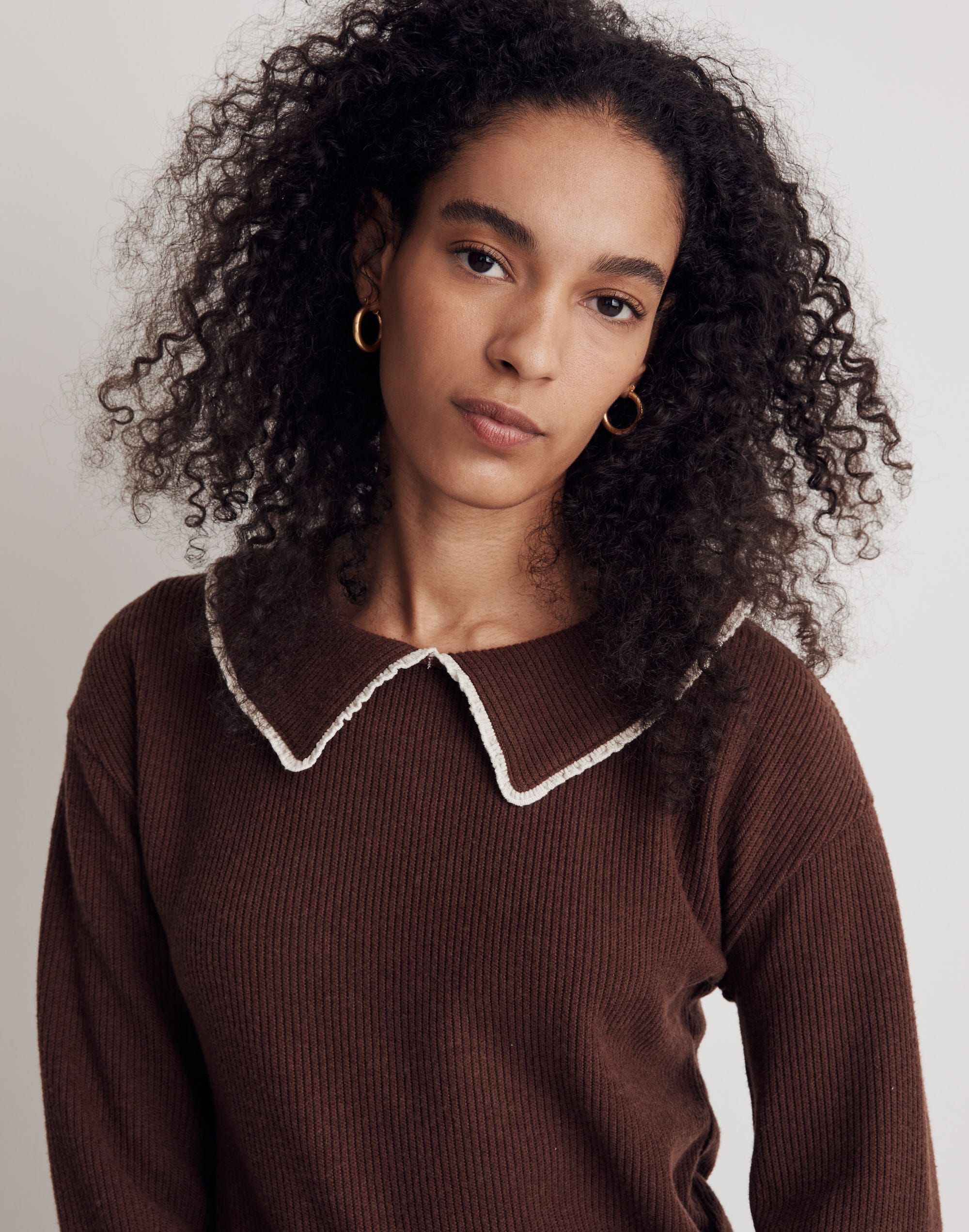 Ruffle-Collared Long-Sleeve Top | Madewell