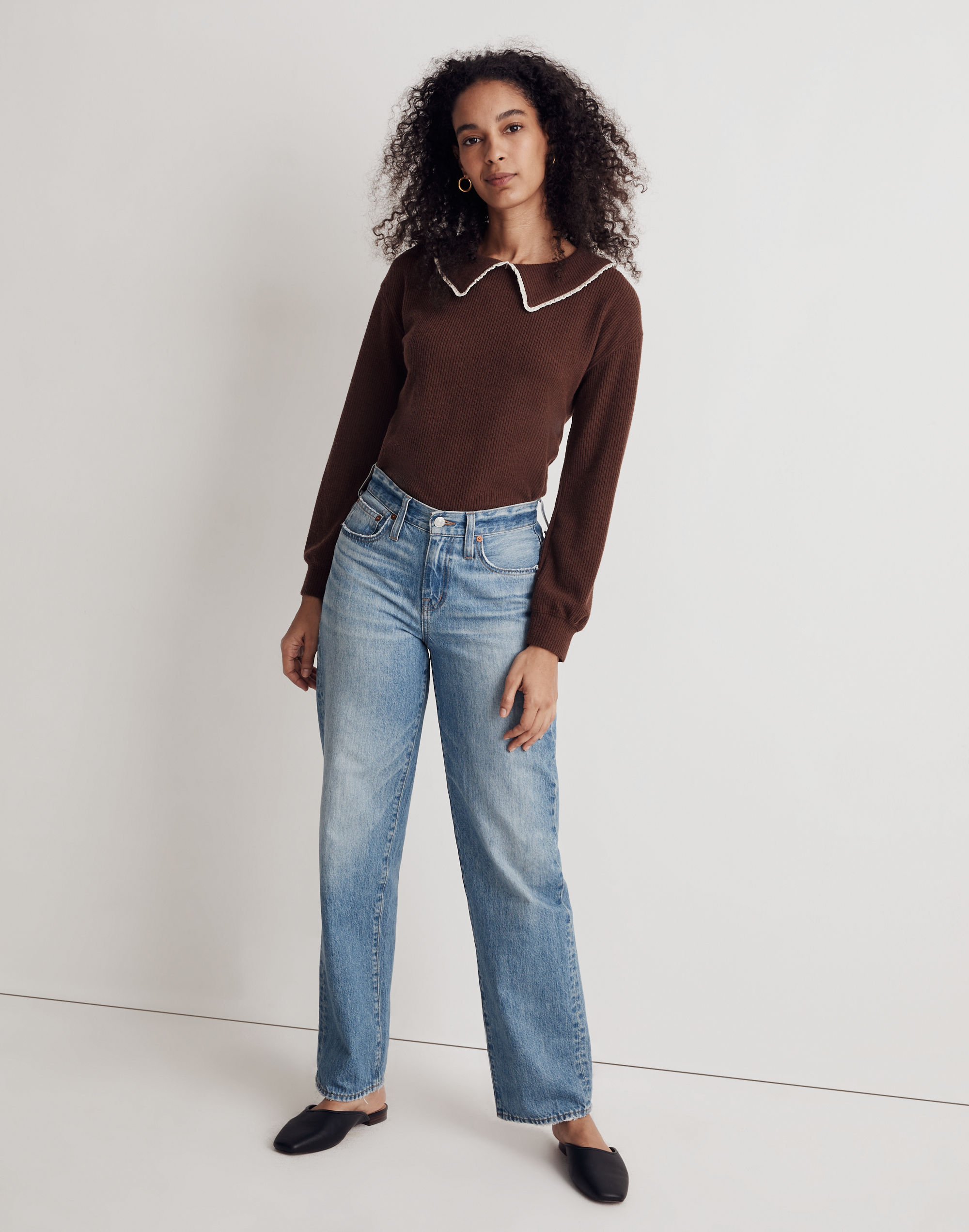 Ruffle-Collared Long-Sleeve Top | Madewell