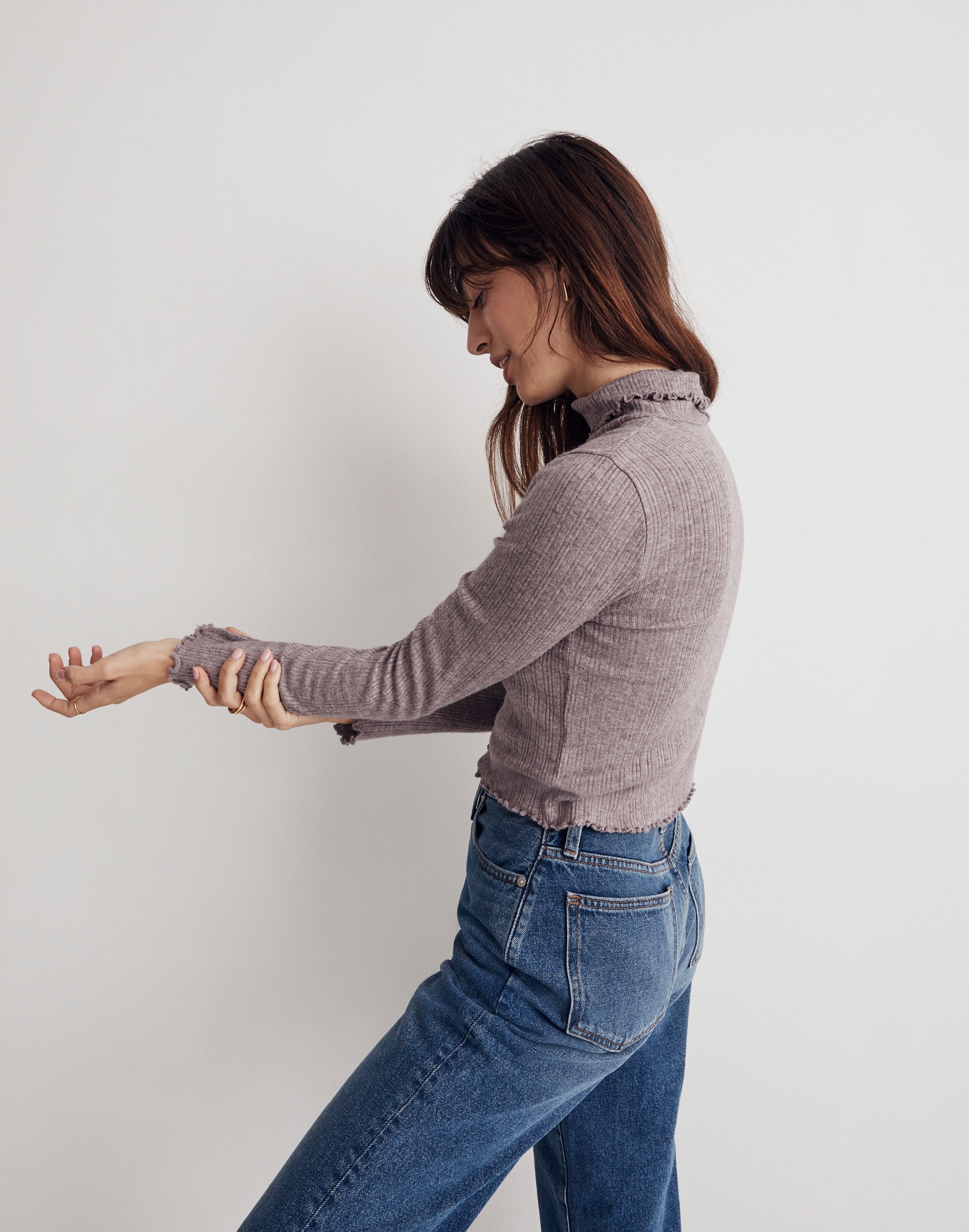 Cropped Long-Sleeve Turtleneck Tee | Madewell