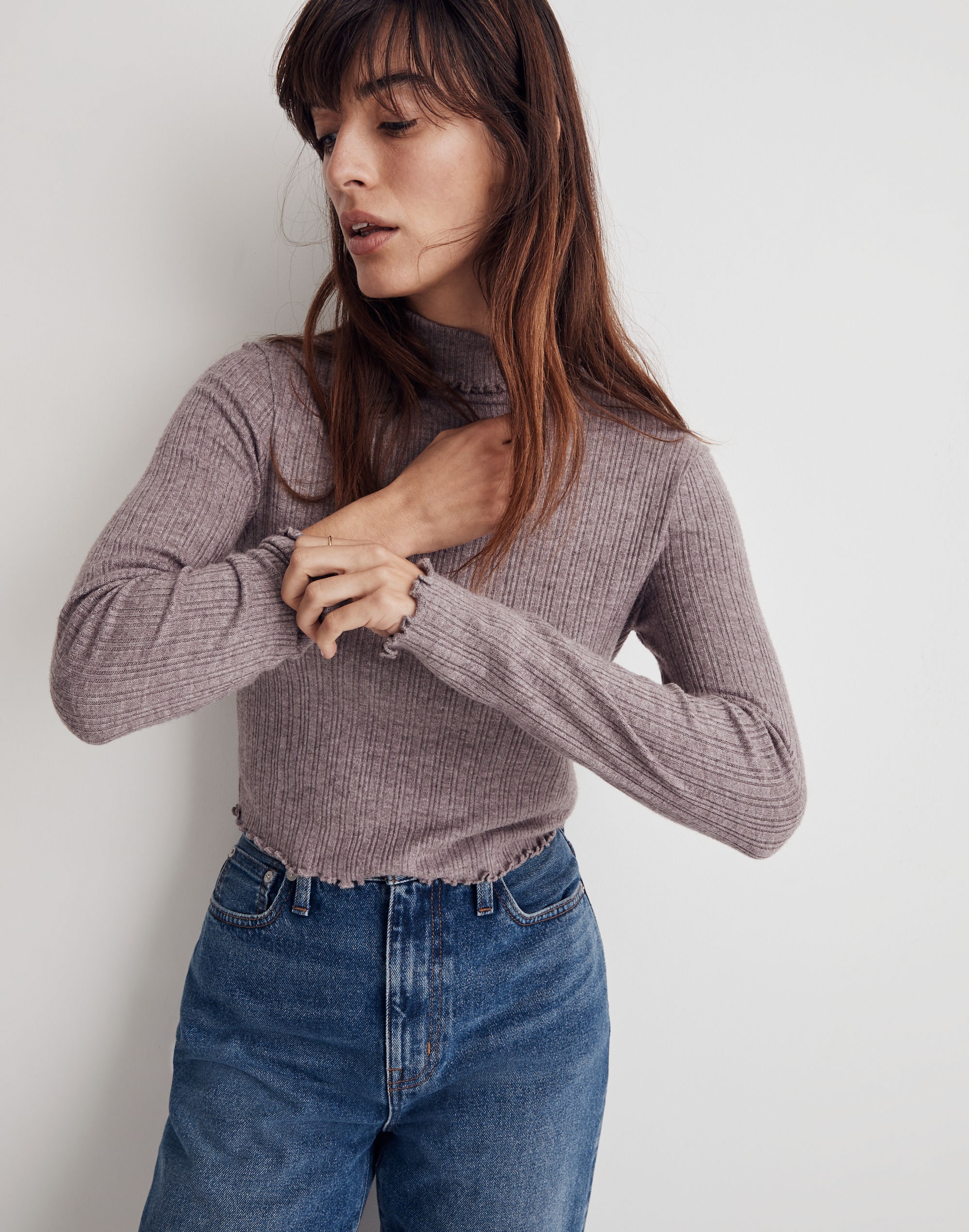 Cropped Long-Sleeve Turtleneck Tee | Madewell