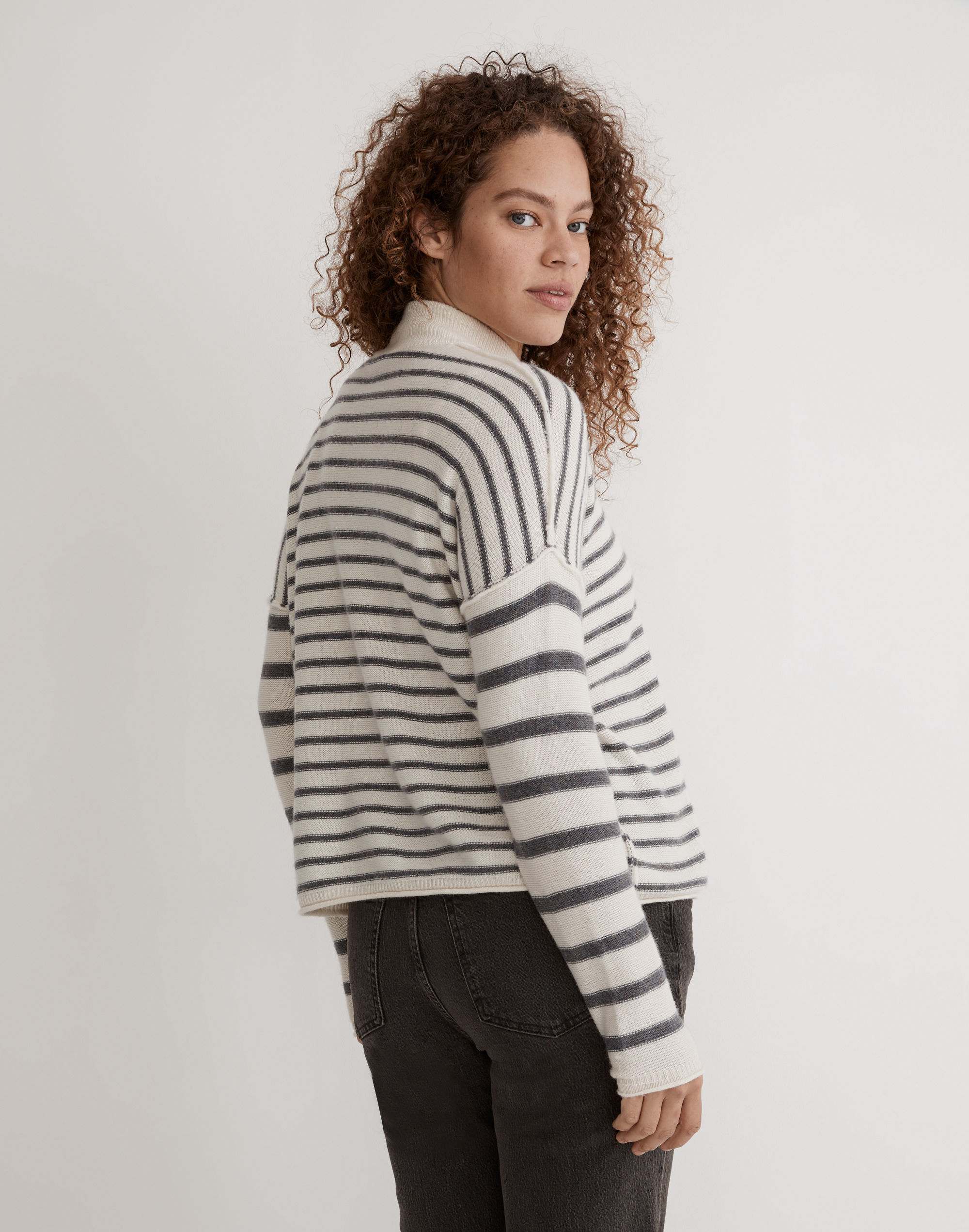 Stripe-Play Mockneck Pullover Sweater | Madewell