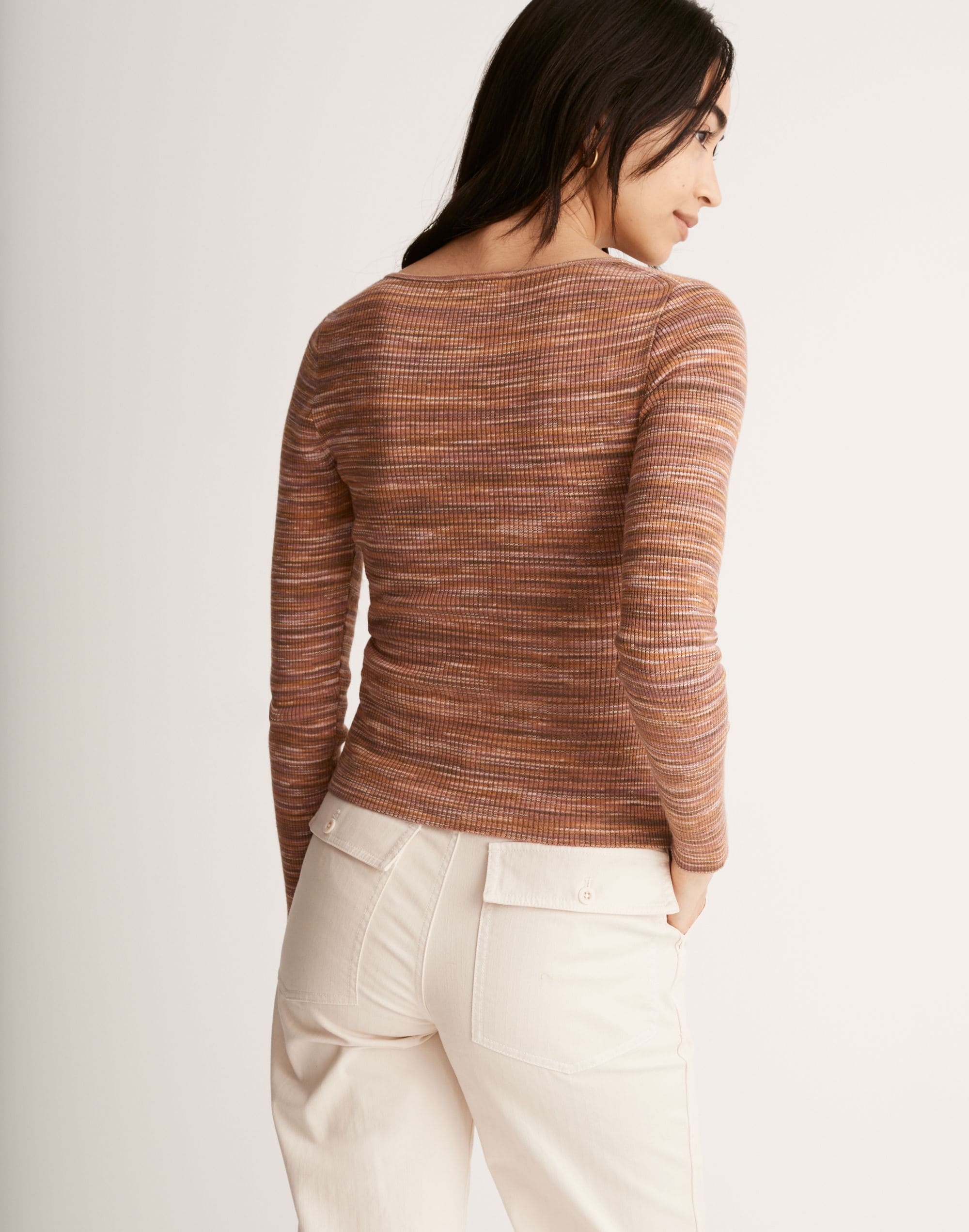 Space-Dyed V-Neck Cinched Sweater | Madewell