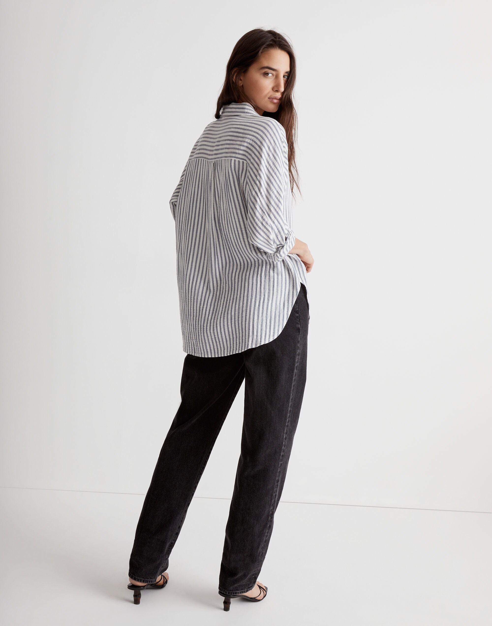 Long-Sleeve Dolman Shirt in Stripe | Madewell