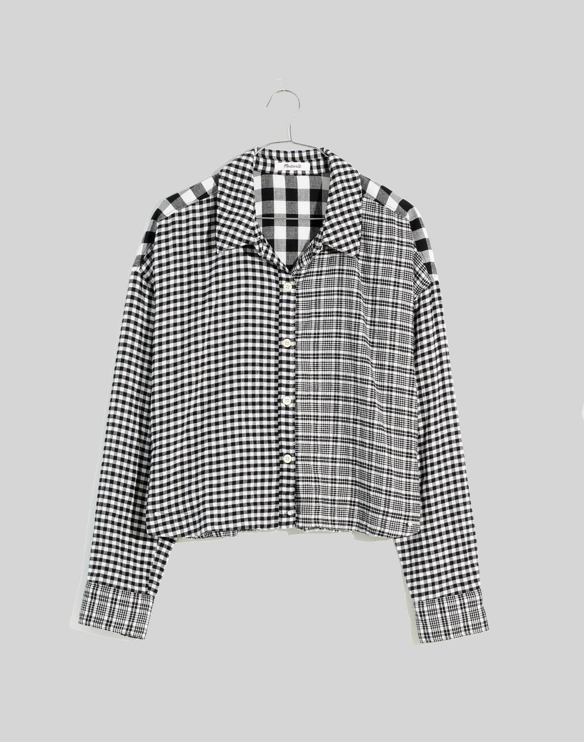 Long-Sleeve Crop Shirt Plaid | Madewell