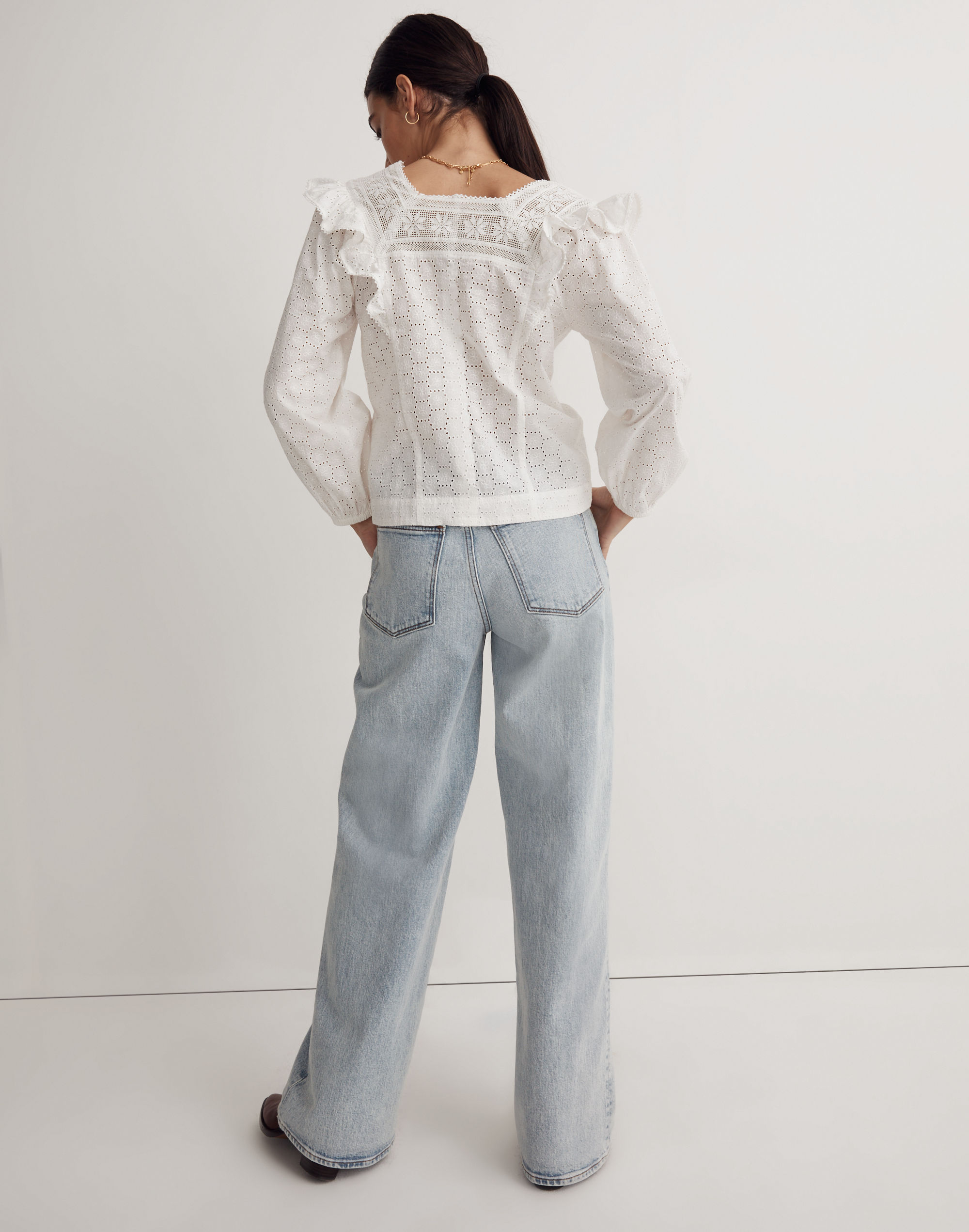 Eyelet Square-Neck Top | Madewell