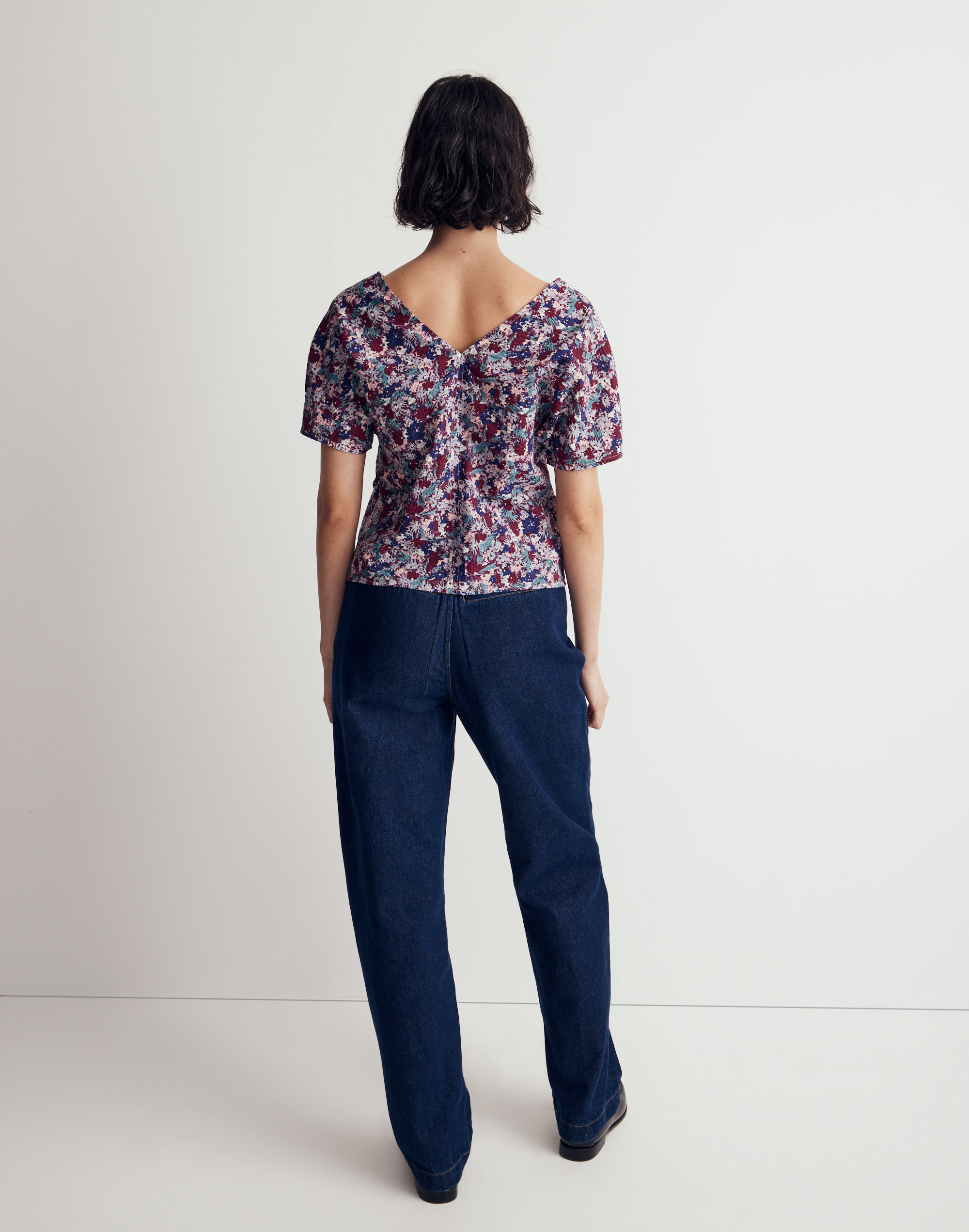 Puff-Sleeve Top Floral Seersucker | Madewell