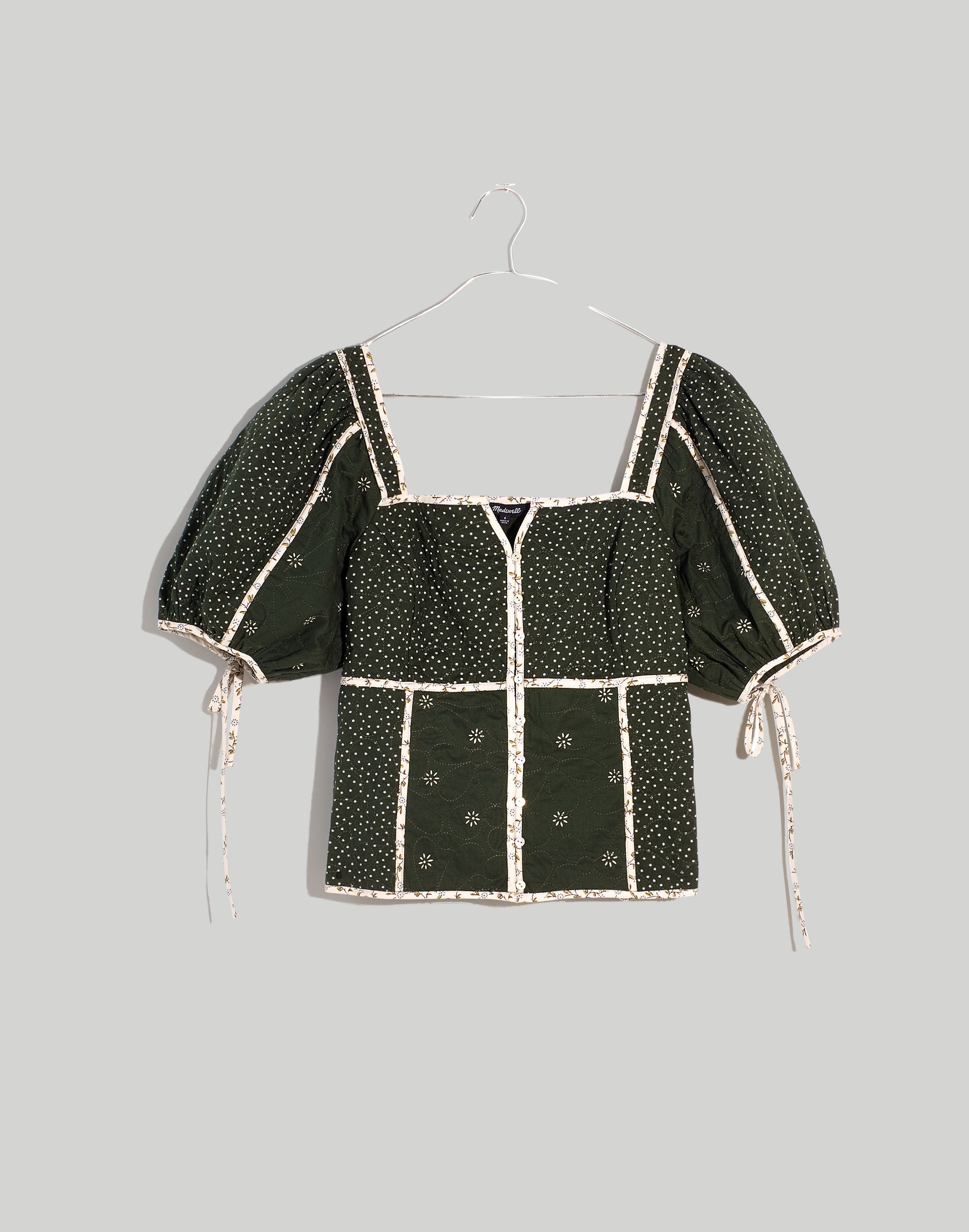 Patchwork Puff-Sleeve Top | Madewell