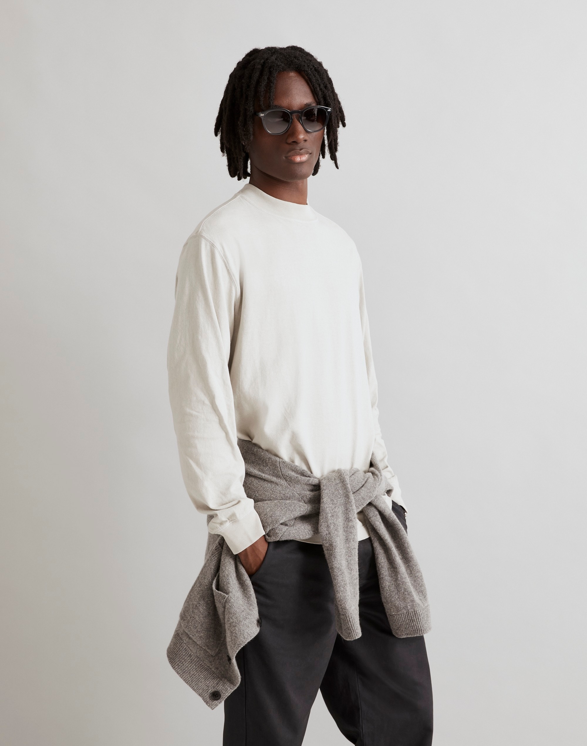 Garment-Dyed Mockneck Long-Sleeve Tee | Madewell