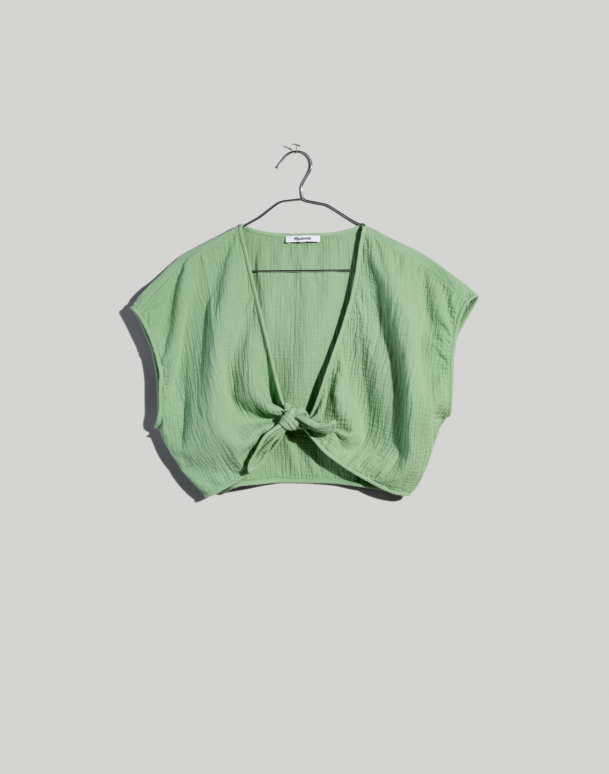 Double-Gauze Tie-Front Cropped Top | Madewell