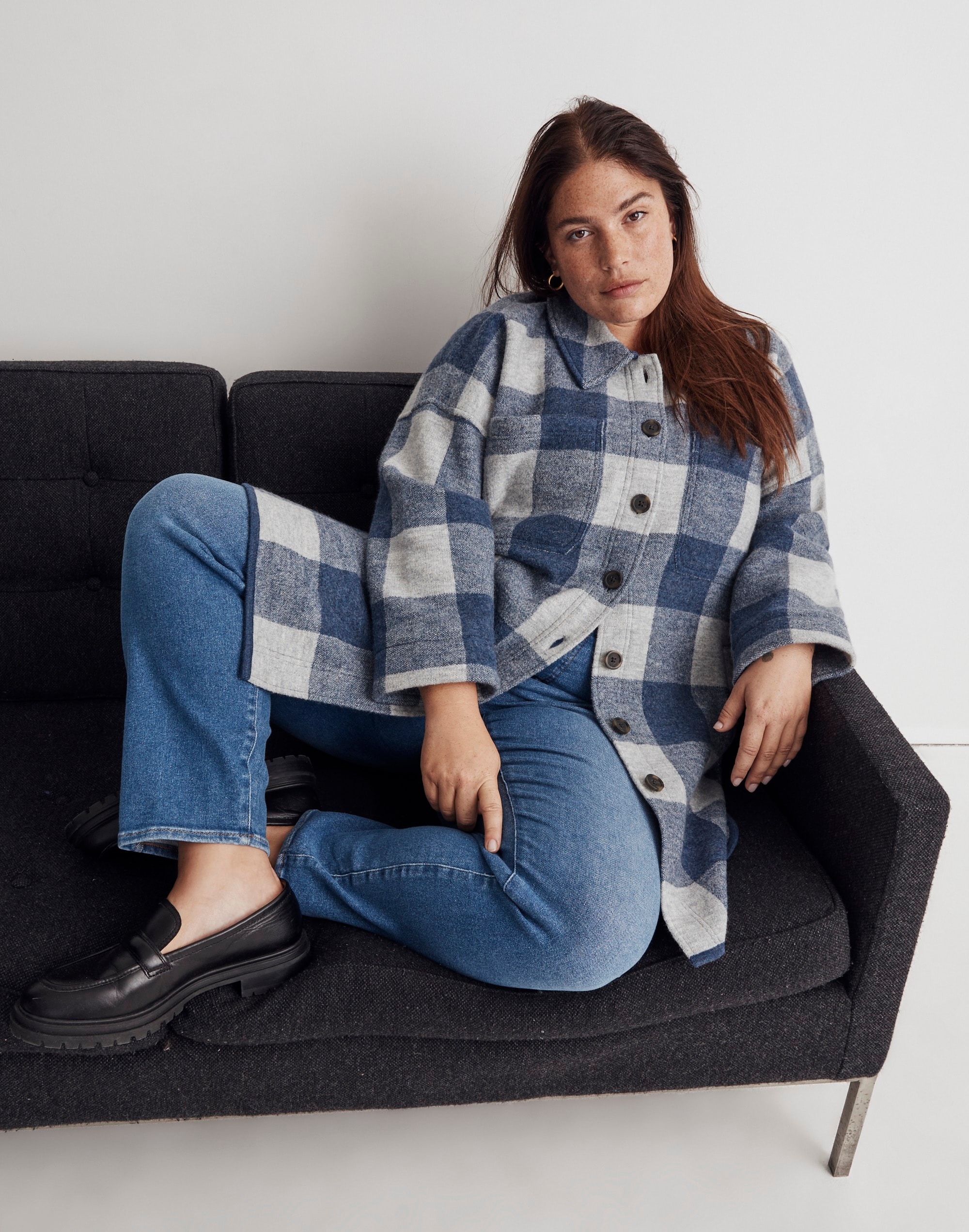 Plus Slub Flannel Oversized Ex-Boyfriend Shirt | Madewell