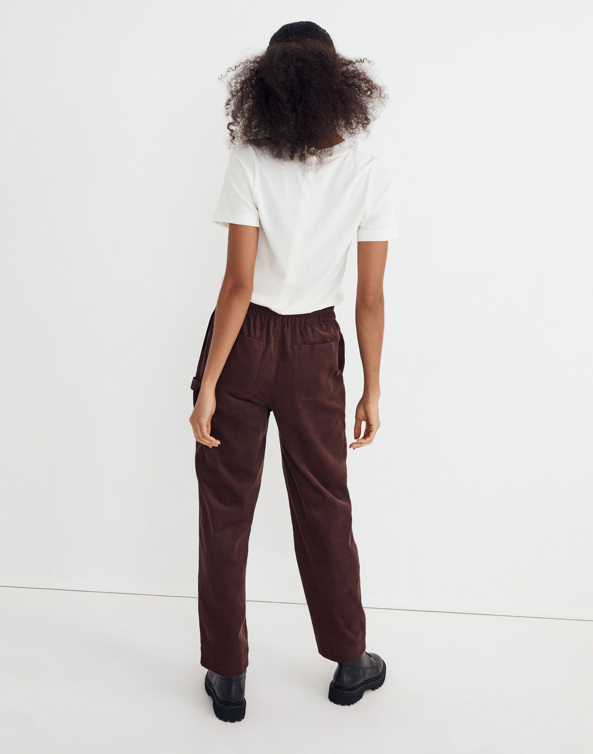 Corduroy Pull-On Tapered Pants