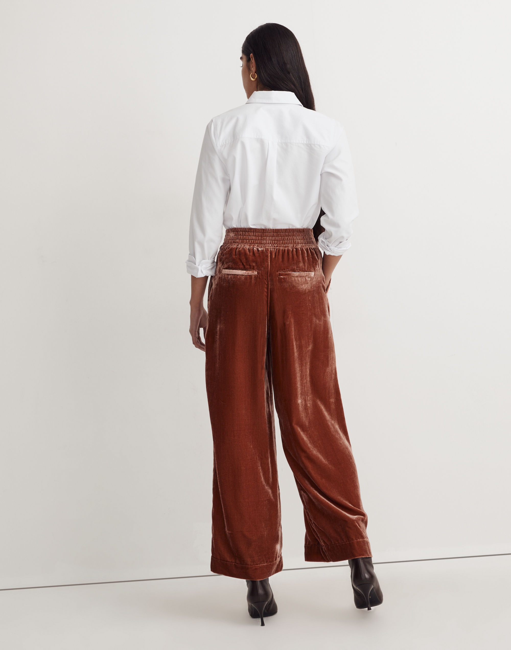 Silk-Blend Velvet Carley Wide-Leg Pants