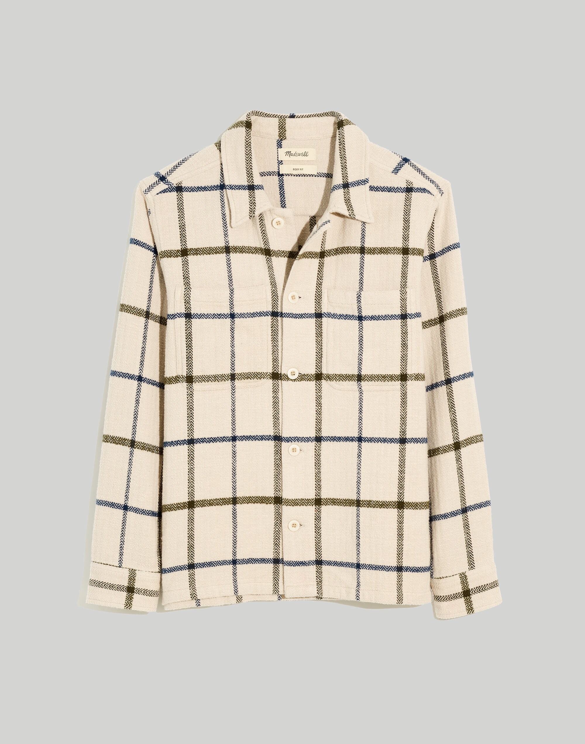 Boxy Shirt-Jacket in Herringbone Plaid | Madewell