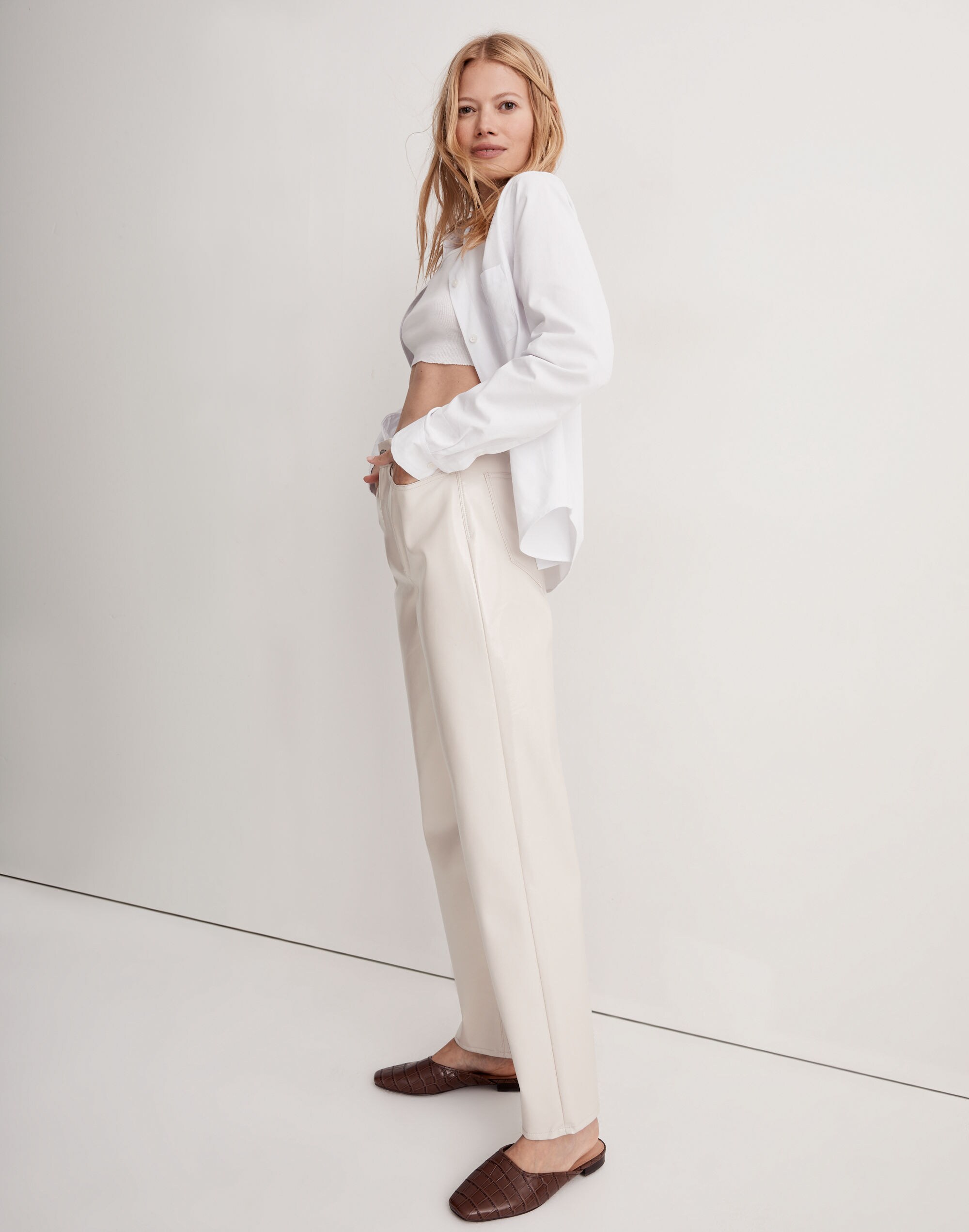 The Perfect Vintage Straight Pant: Faux Leather Edition