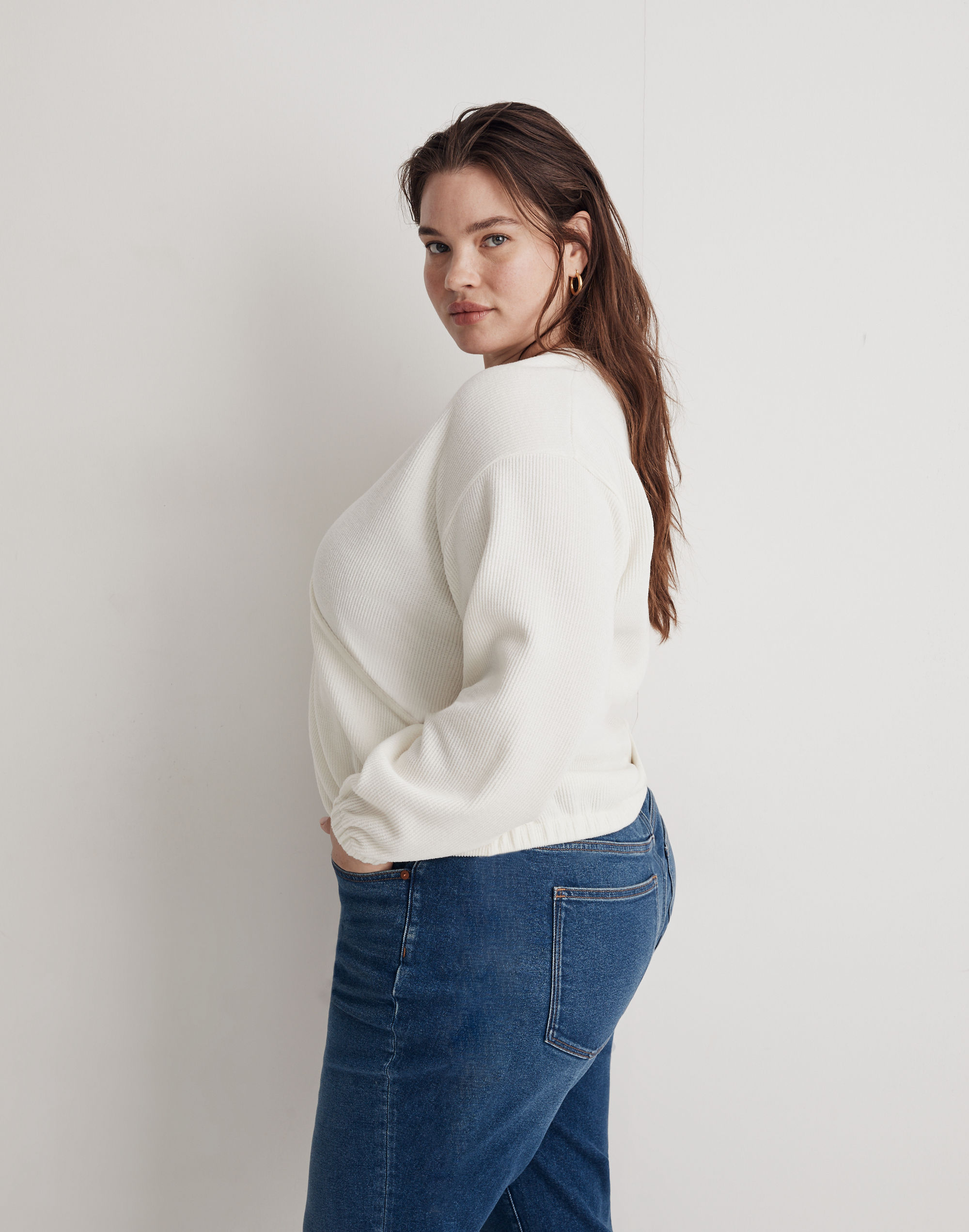 Plus Ottoman Knit Wrap Top | Madewell