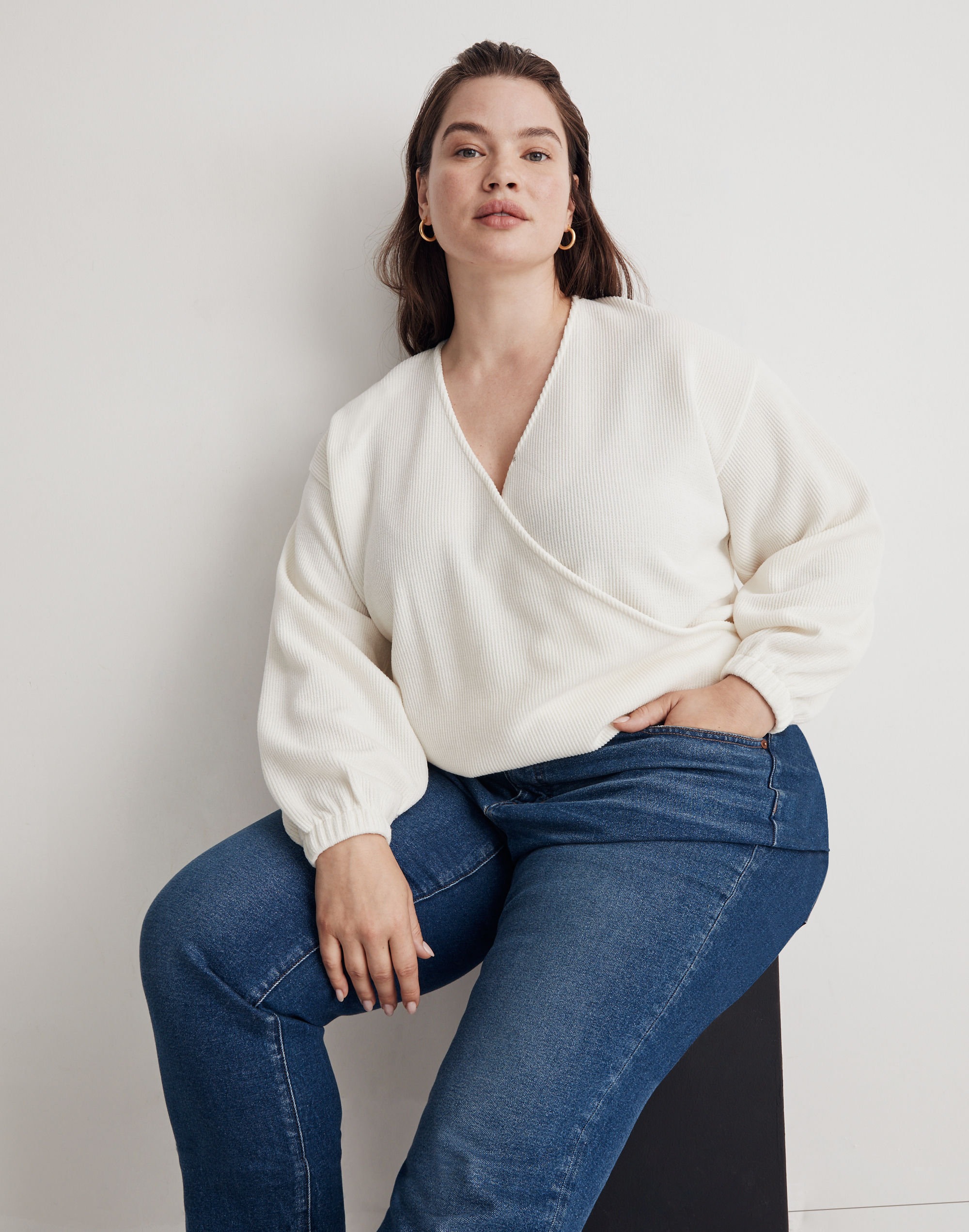 Plus Ottoman Knit Wrap Top | Madewell