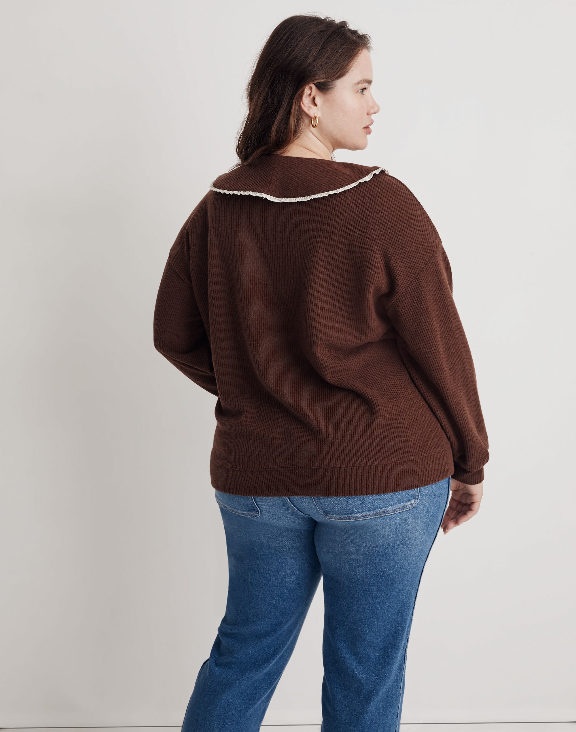 Plus Ruffle-Collared Long-Sleeve Top | Madewell