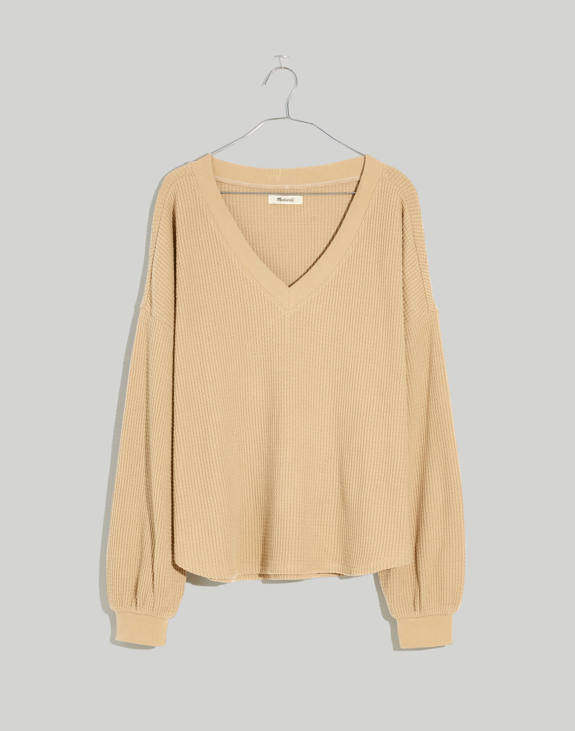 Plus Waffle Knit V-Neck Long-Sleeve Sweater | Madewell