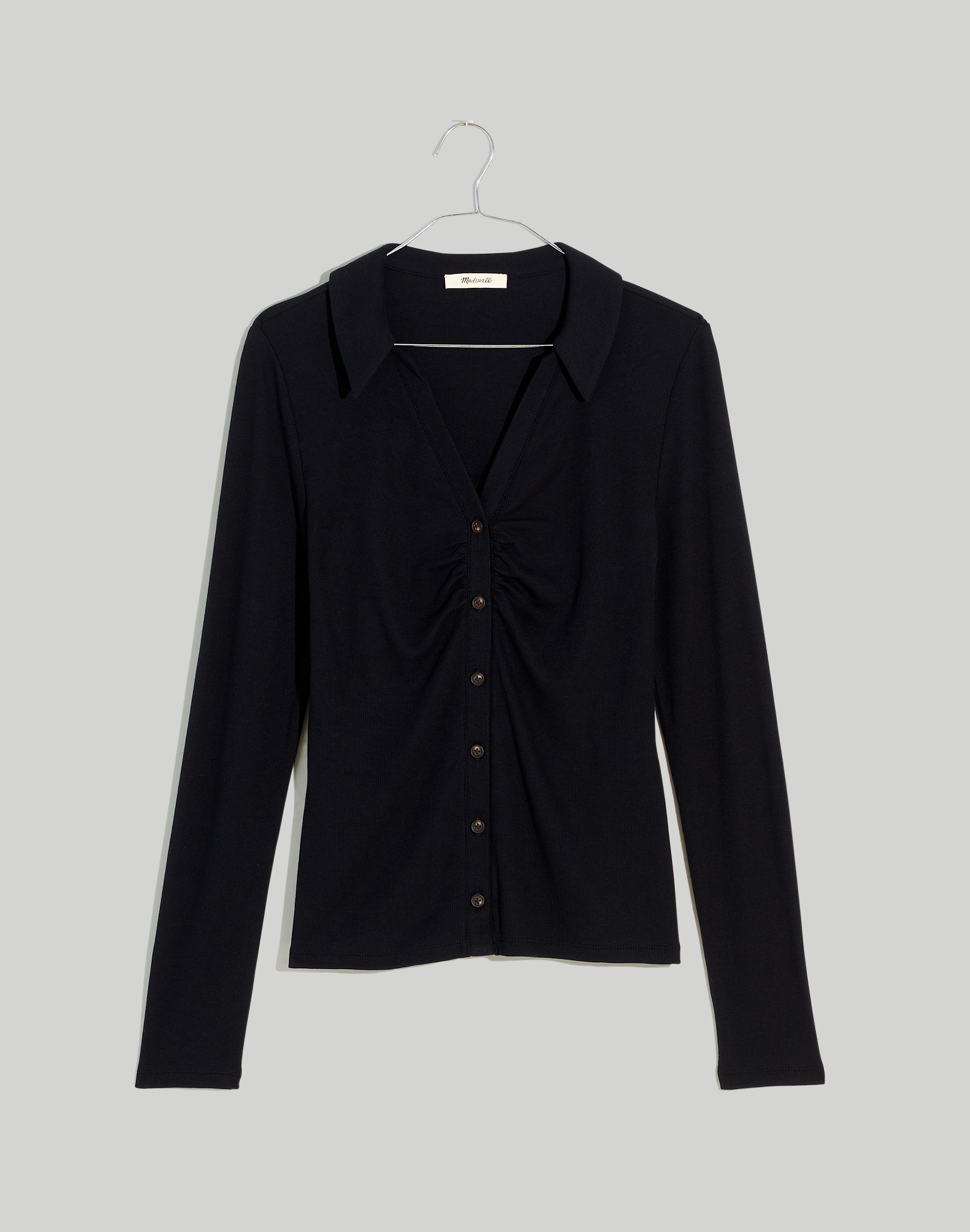 Plus Ruched Polo Cardigan | Madewell