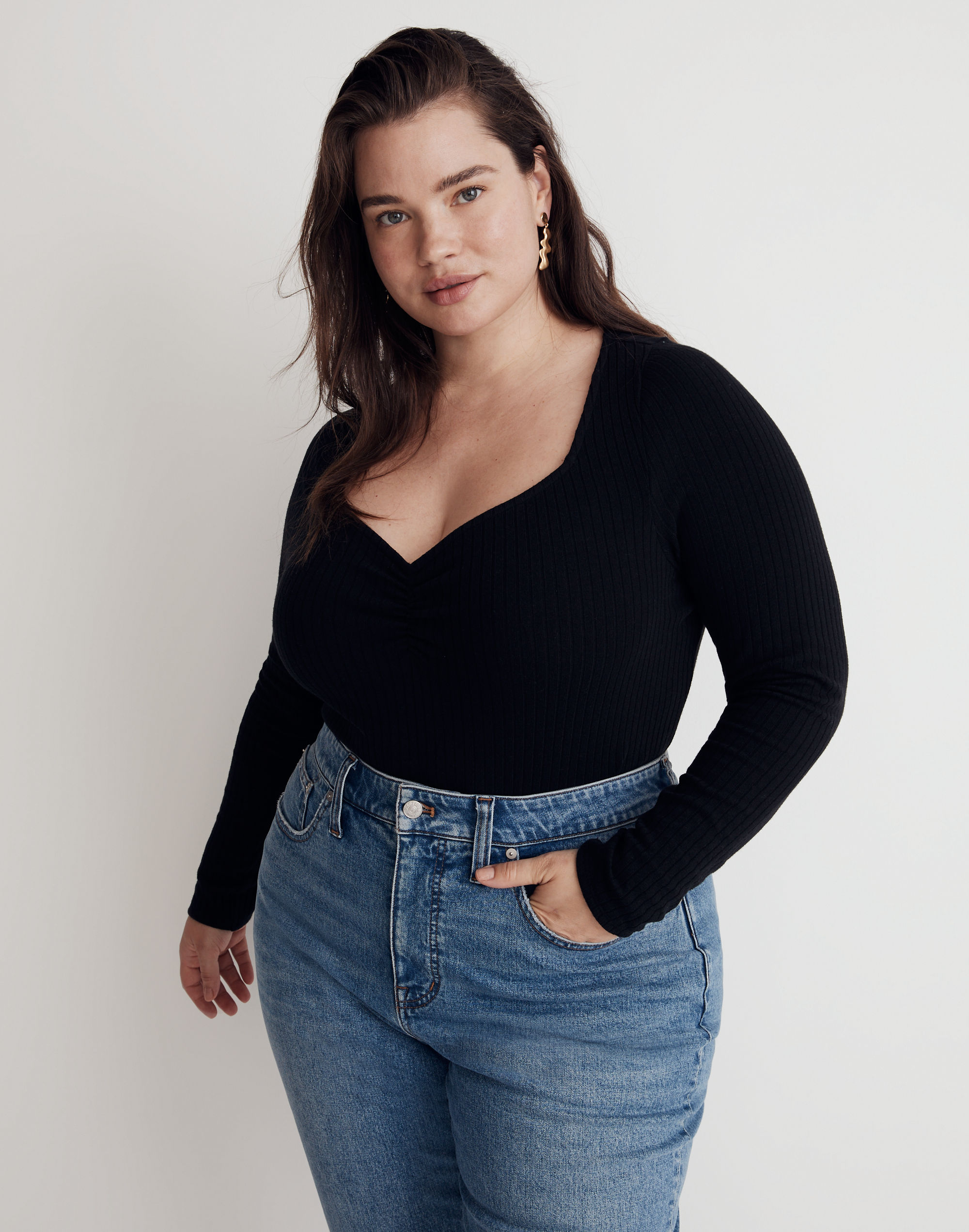 Plus Ribbed Sweetheart Top | Madewell